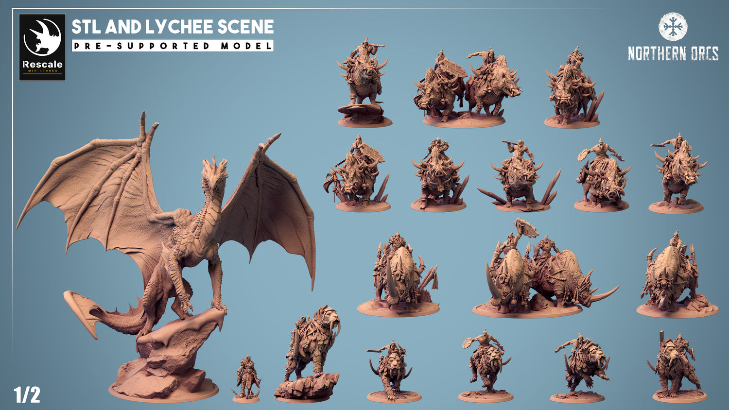 Dieses Bild ist das Kategoriebild für das Release 24_04: Northern Orcs – Ork-Krieger, Bestienreiter und Monster