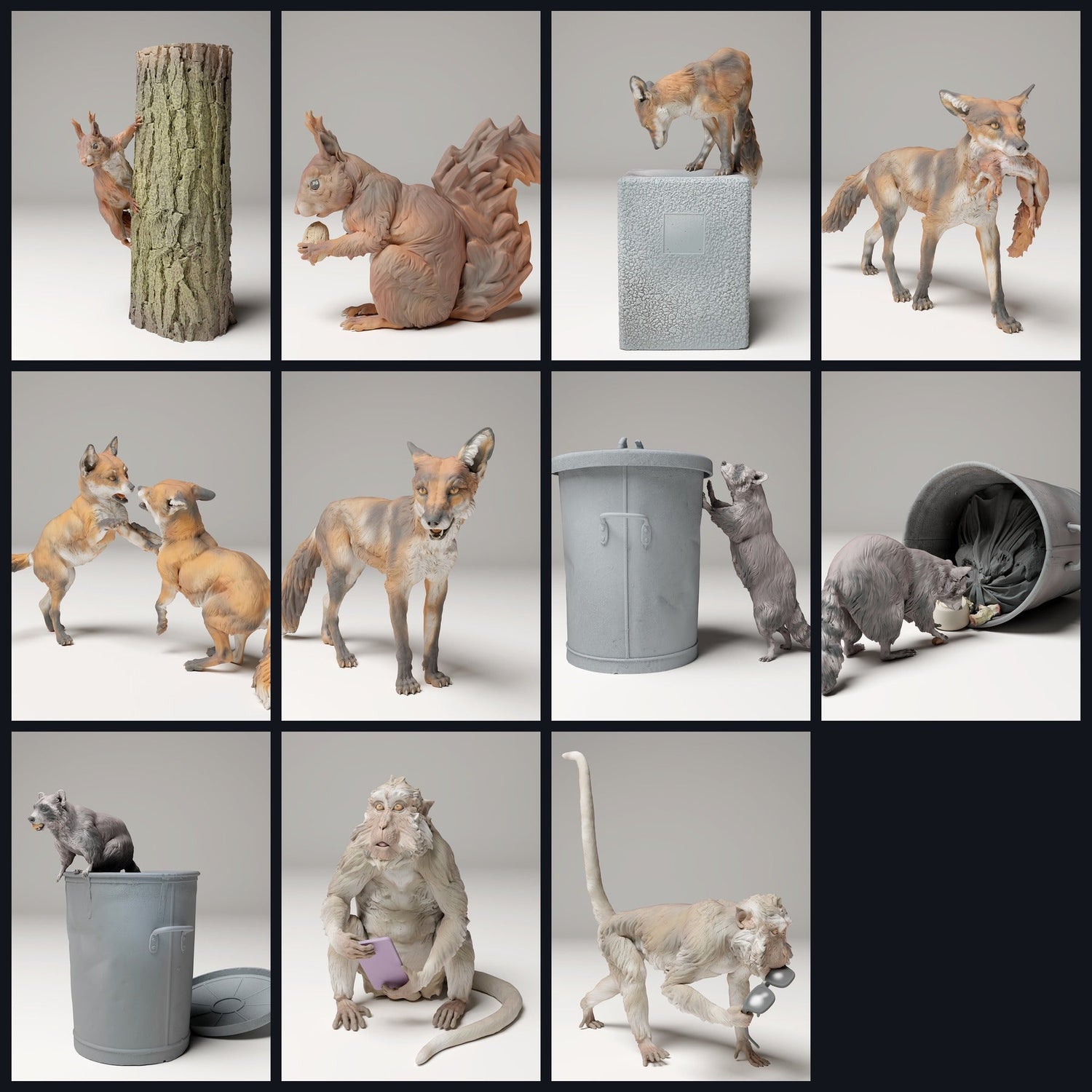 Dieses Bild ist das Kategoriebild für das Release 24_09: Städtische Tierfiguren & Tierminiaturen für Diorama und Modellbau