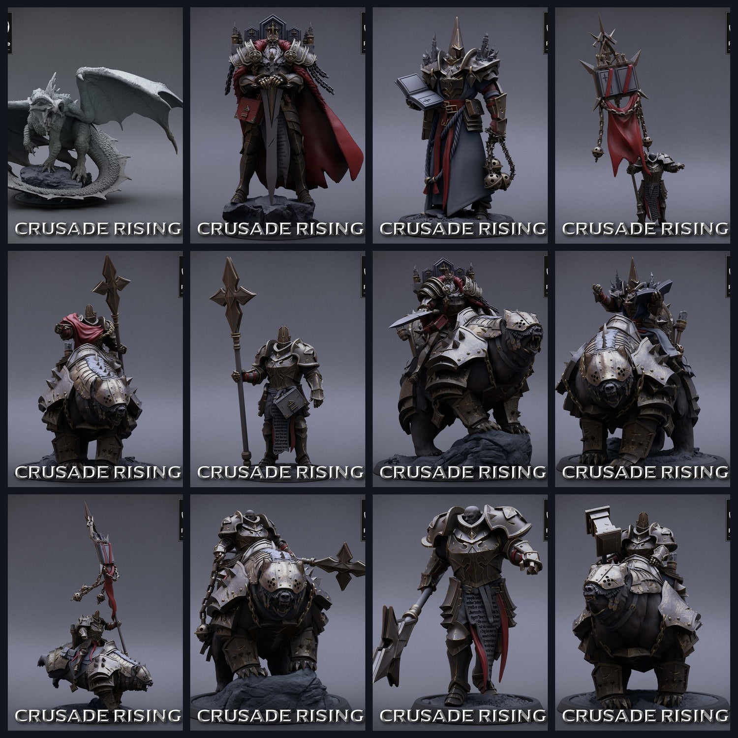 Dieses Bild ist das Kategoriebild für das Release 23_04: Crusade Rising – Templer, Reiter und Roter Chromatischer Drache