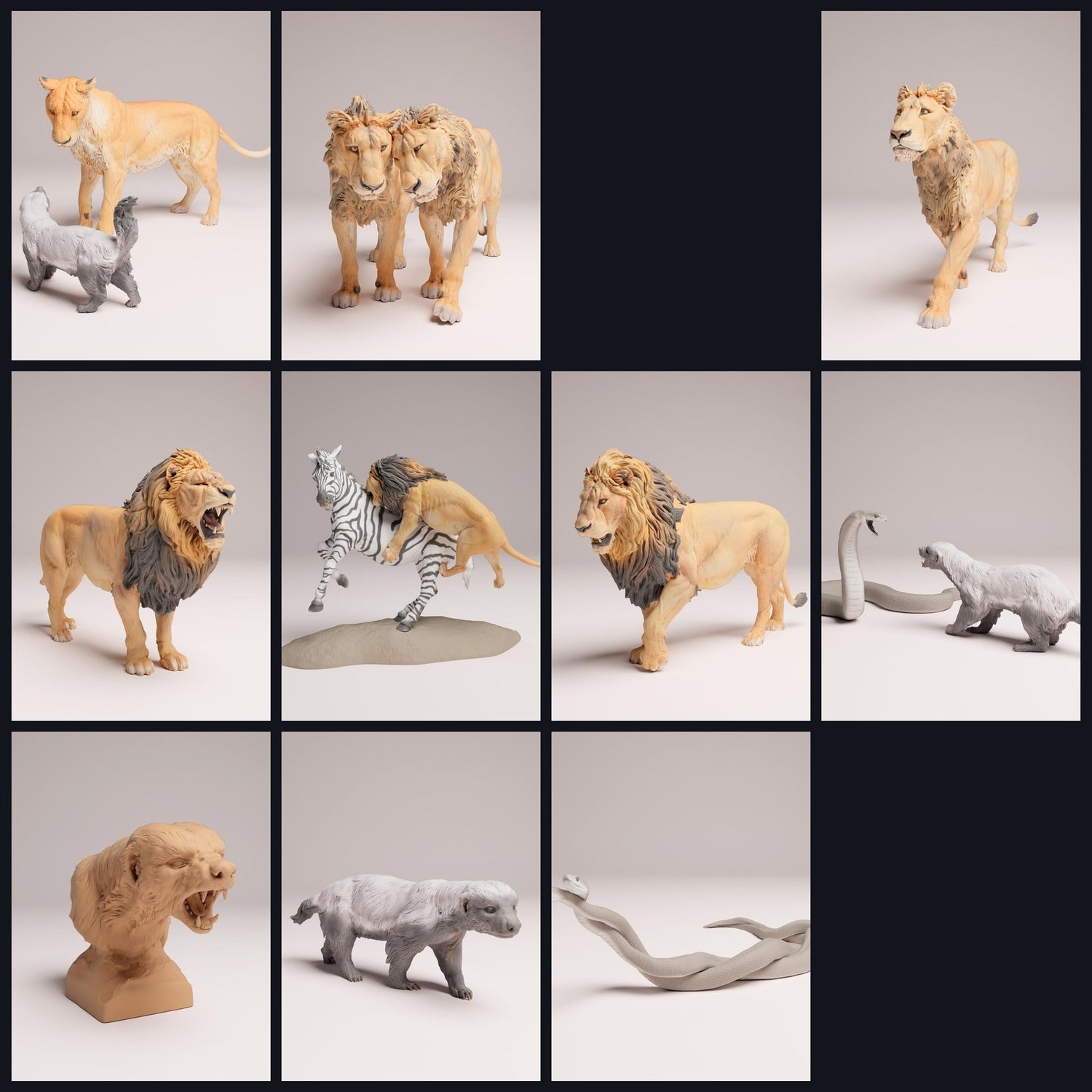 Dieses Bild ist das Kategoriebild für das Release 25_08: Savannen-Tierfiguren & Tierminiaturen für Diorama und Modellbau
