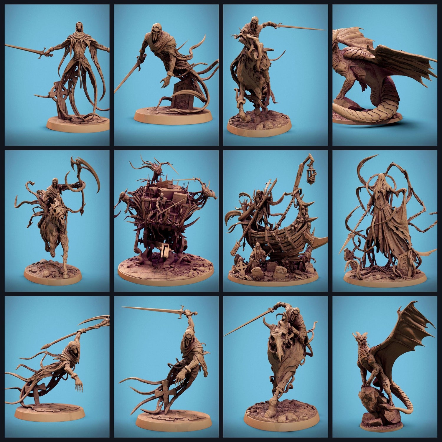 Dieses Bild ist das Kategoriebild für das Release 24_10: Hollow Graves – Rescale Miniatures Kapitel mit Geistern, Reitern und Bestien
