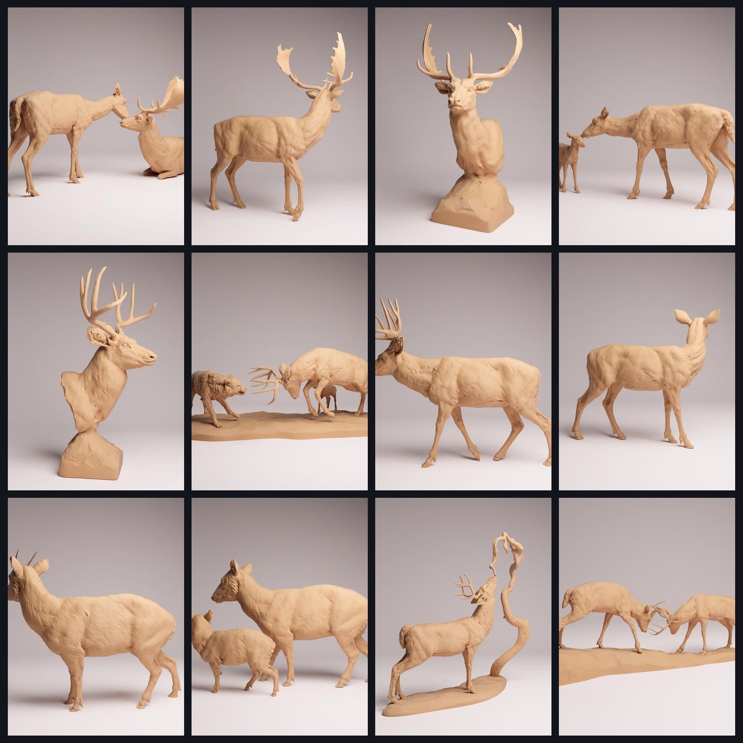 Dieses Bild ist das Kategoriebild für das Release 26_01: Hirsch-Tierfiguren und Tierminiaturen für Diorama und Modellbau