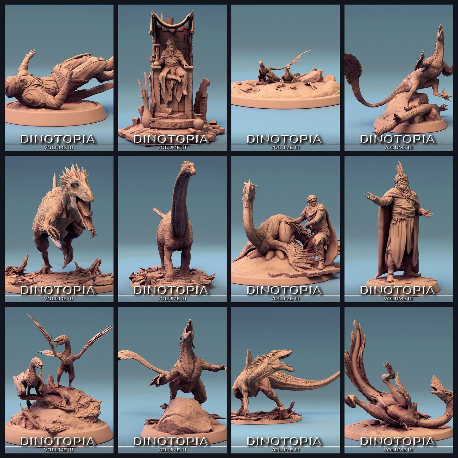 Dieses Bild ist das Kategoriebild für das Release 24_06: Dinotopia III – Wüsten‑Nomaden, Raptoren & Concavenatoren (Rescale 3D)