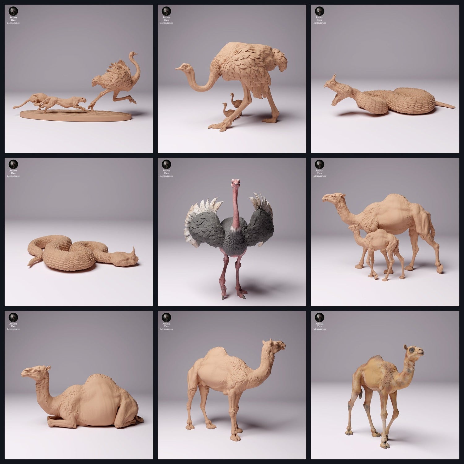 Dieses Bild ist das Kategoriebild für das Release 24_07: Sahara-Wüste Tierminiaturen für Diorama und Modellbau