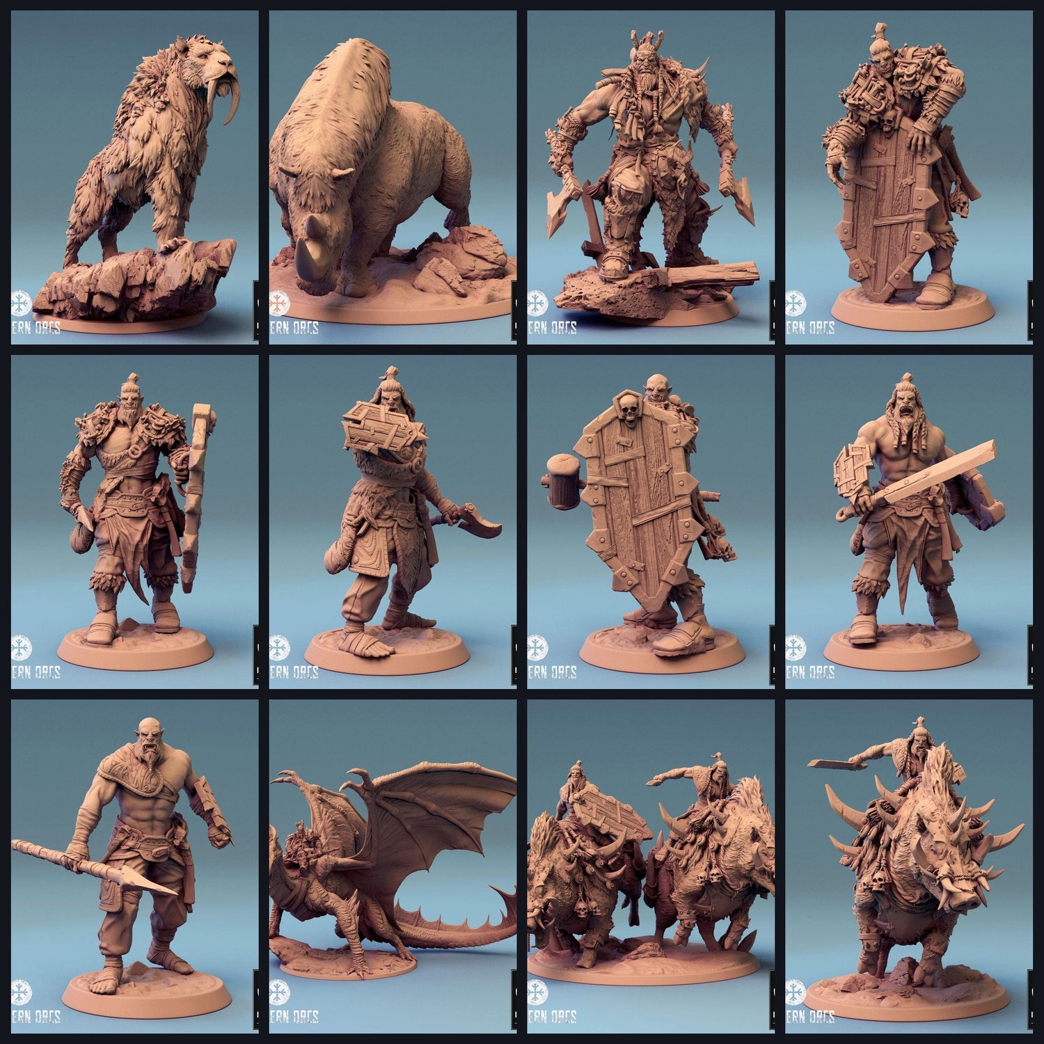 Dieses Bild ist das Kategoriebild für das Release 24_04: Northern Orcs – Ork-Krieger, Bestienreiter und Monster