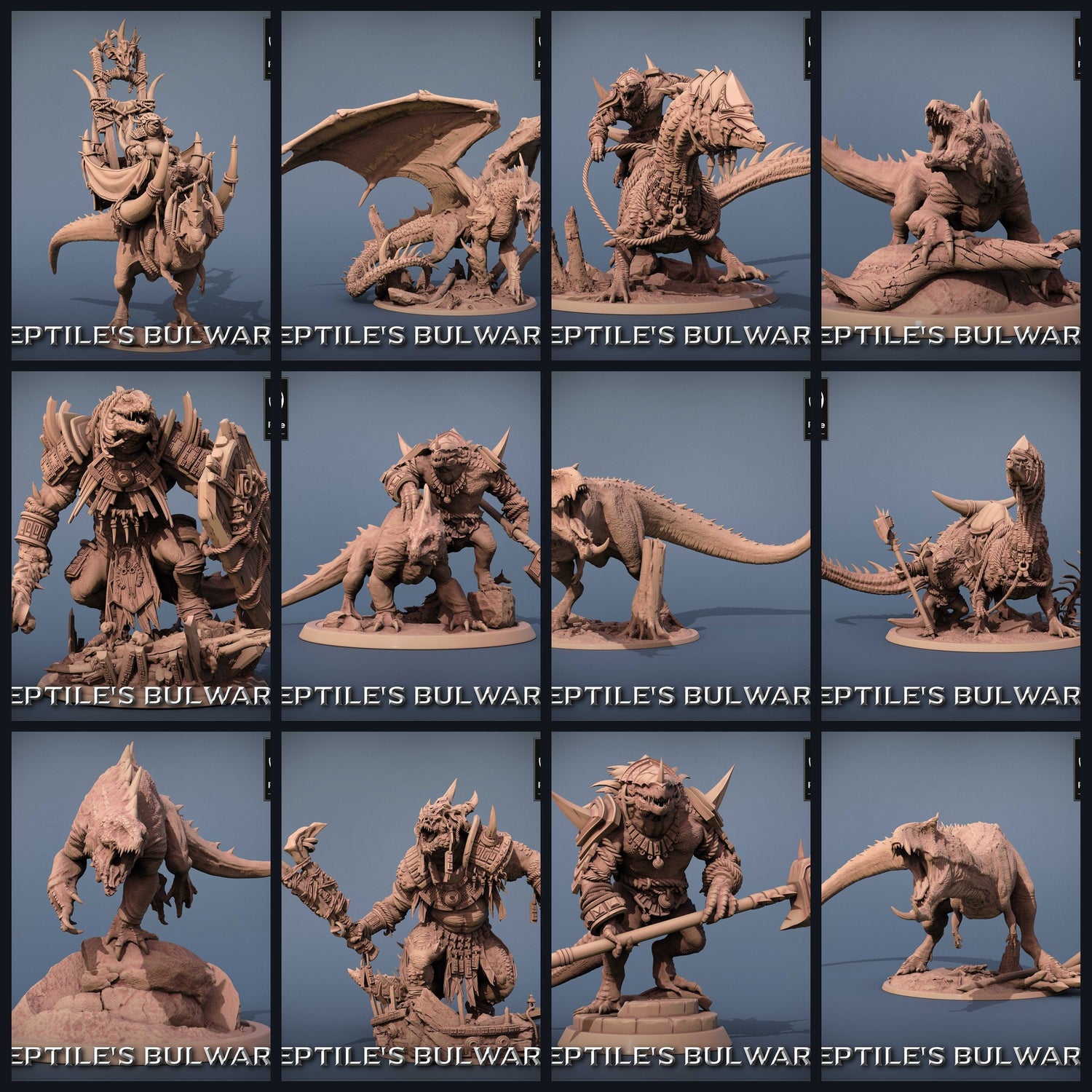 Dieses Bild ist das Kategoriebild für das Release 23_06: Reptile's Bulwark – Echsen & Dinosaurier Rescale-Modelle