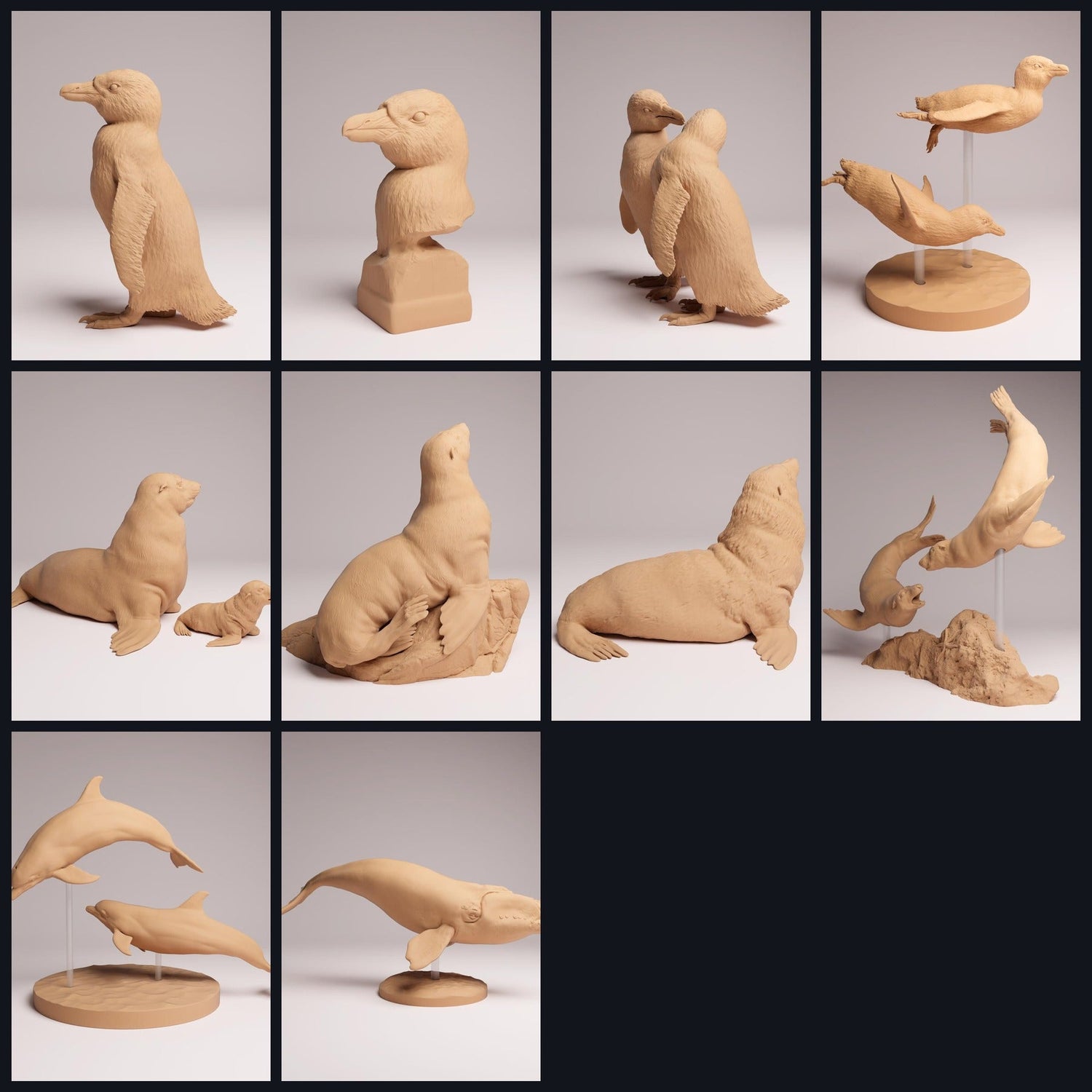 Dieses Bild ist das Kategoriebild für das Release 26_02: Küsten- und Meeres-Tierfiguren als Resin Miniaturen für Diorama