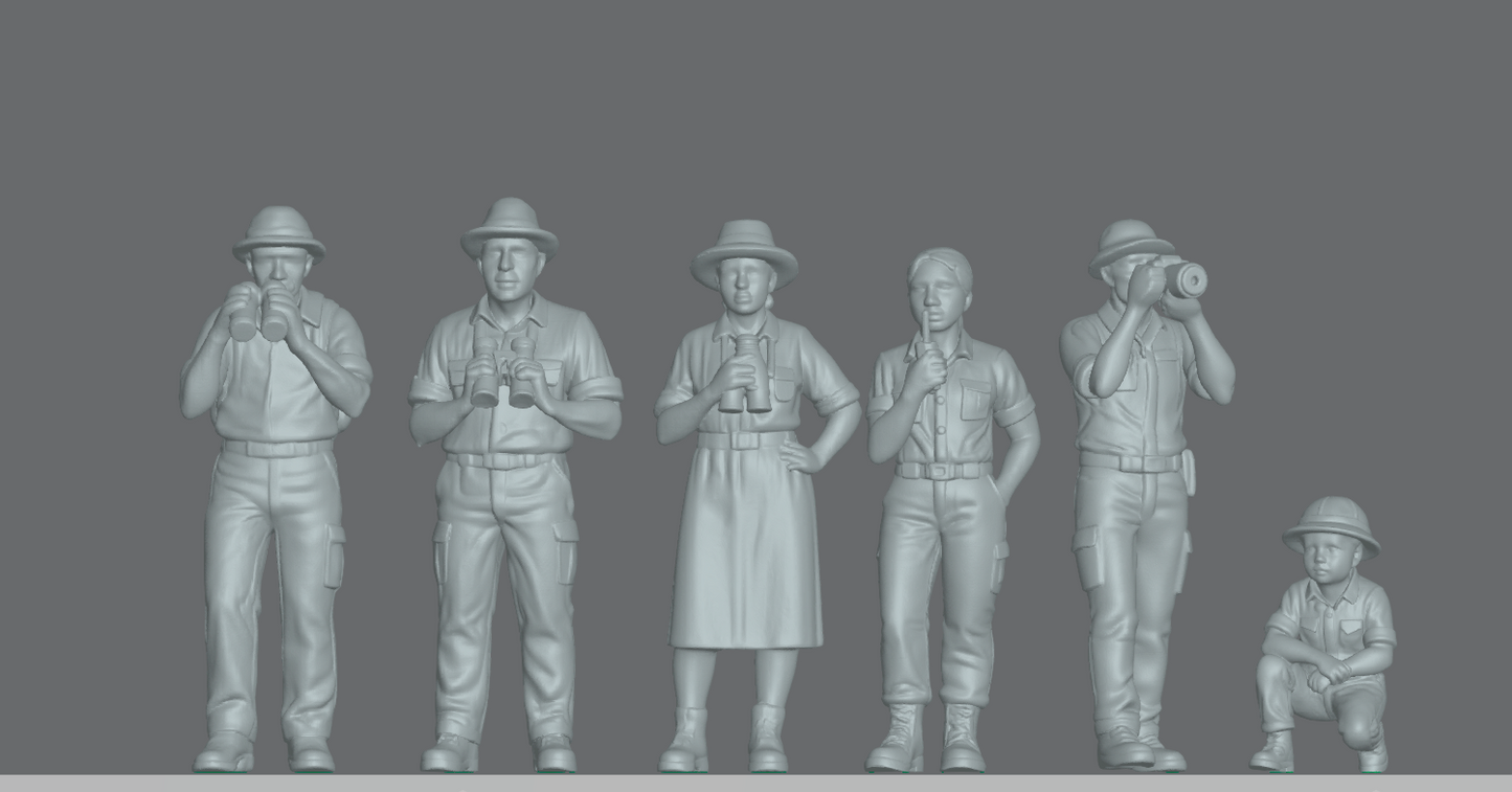 Produktfoto Figur H0, 1:72 - 0: Safari Touristen Figuren Set (6 Figuren)