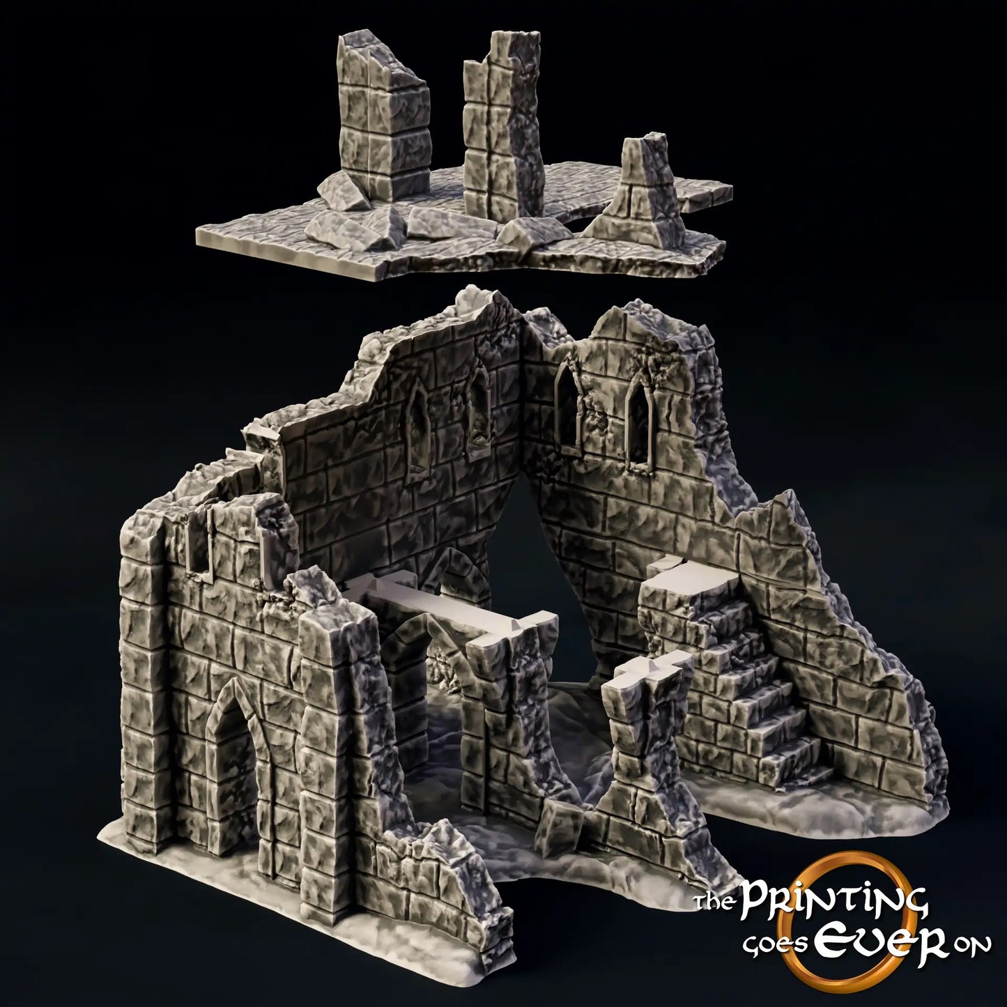 Produktfoto Tabletop 28mm The Printing Goes Ever On (TPGEO) 0: Ruine E - Trümmer einer mittelalterlichen Stadt - Zerstörtes Haus