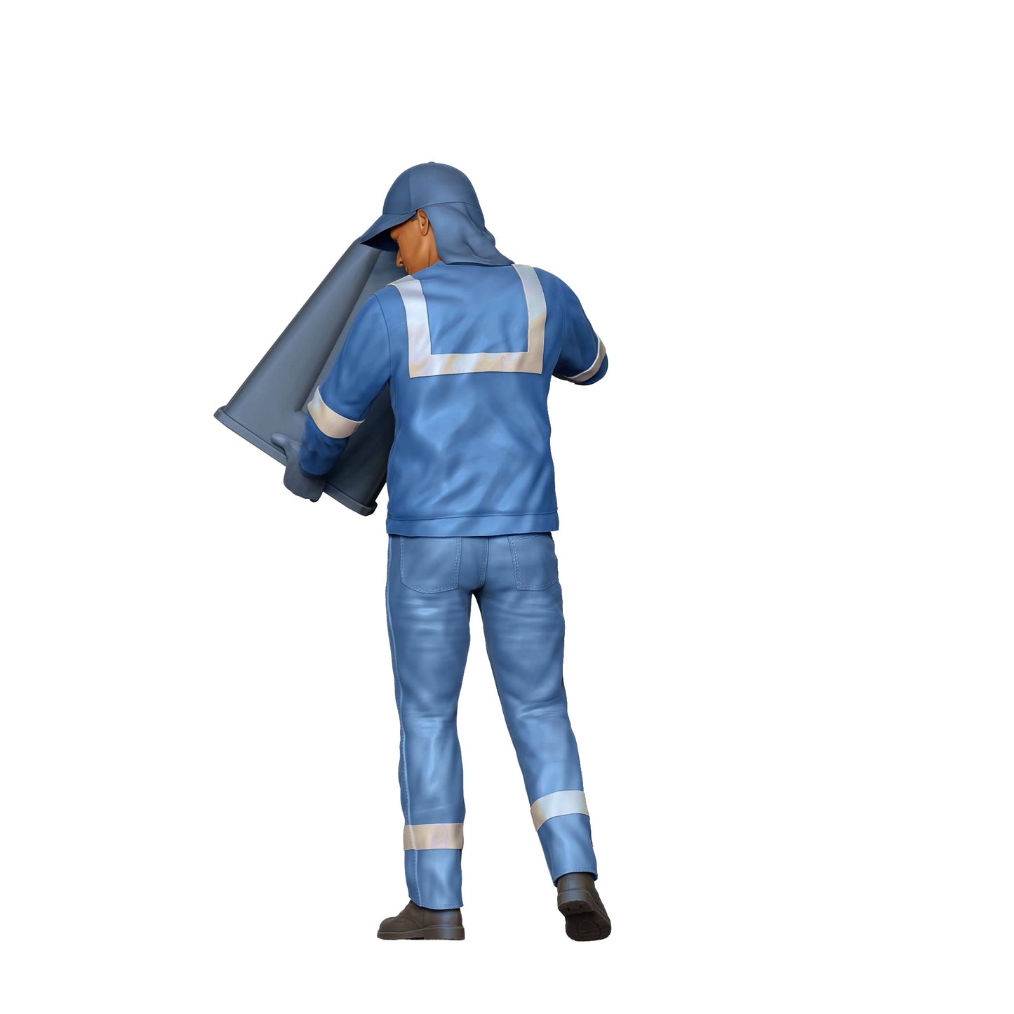 Produktfoto Diorama und Modellbau Miniatur Figur: Müllabfuhr Team - Müllmann mit Mülleimer