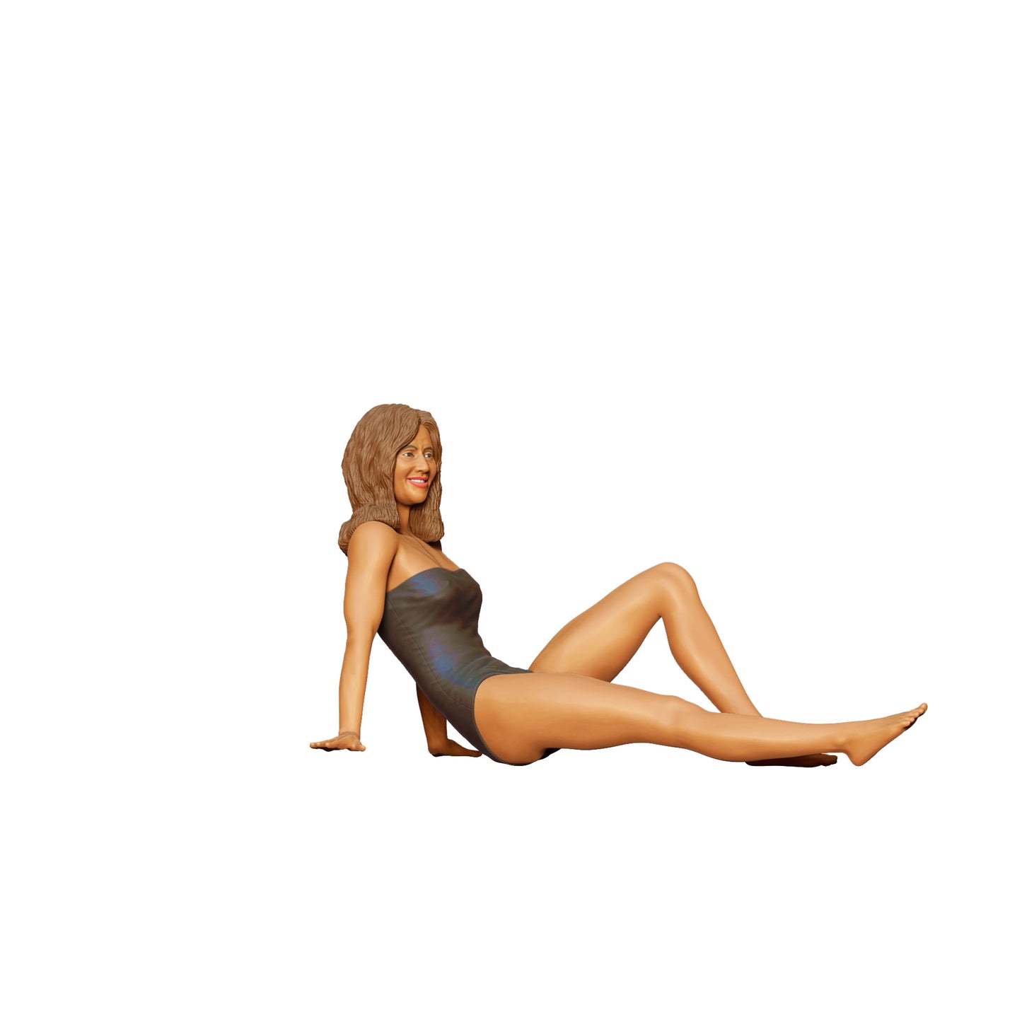 Diorama Modellbau Produktfoto 0: Liegende Frau im Badeanzug – Figur in entspannter Strandpose (Ref. Nr. 435)