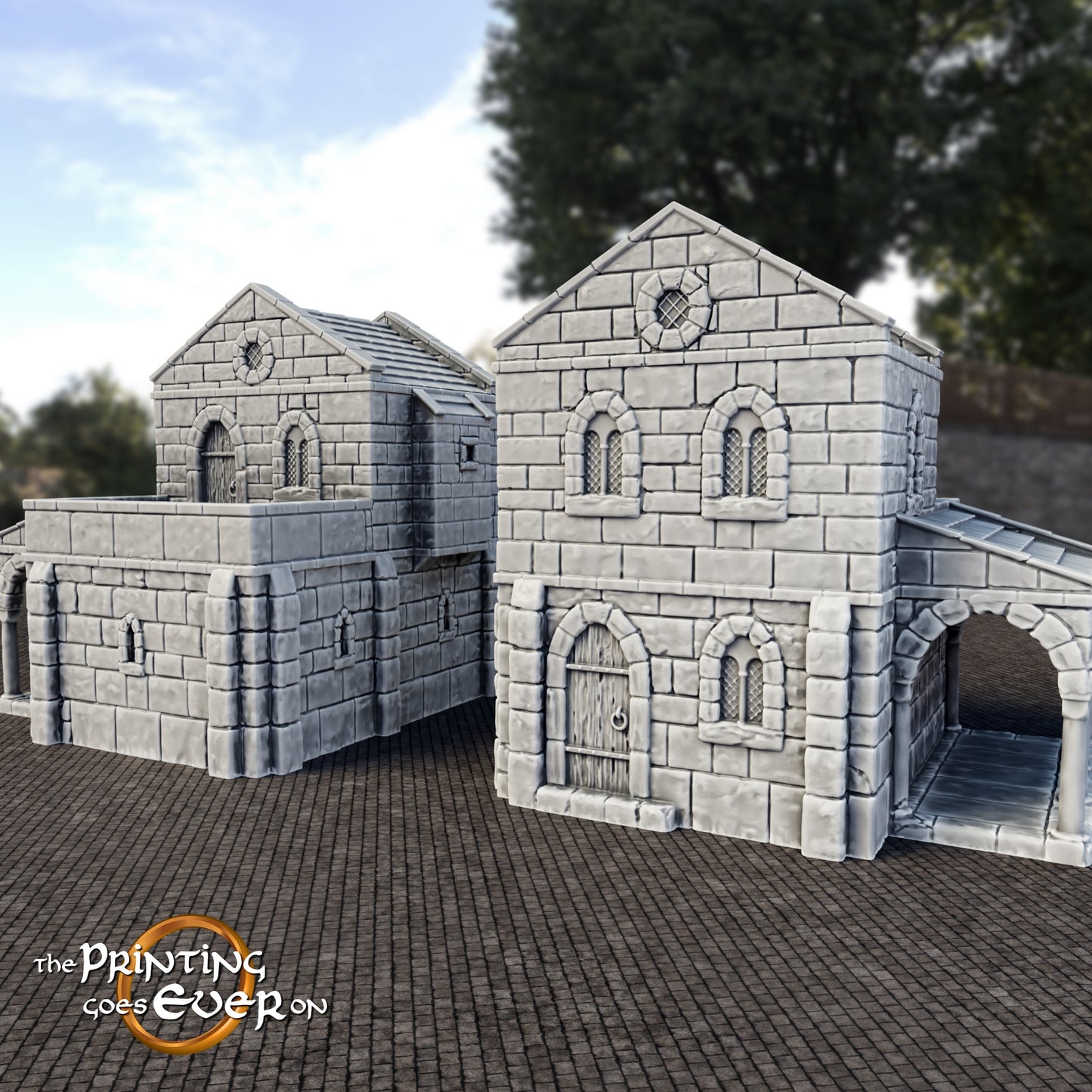 Produktfoto Tabletop 28mm The Printing Goes Ever On (TPGEO) 0: Mittelalterliches Wohnhaus A - Steinernes Gebäude aus dem Menschenreich Gonthan - Begehbares Gelände