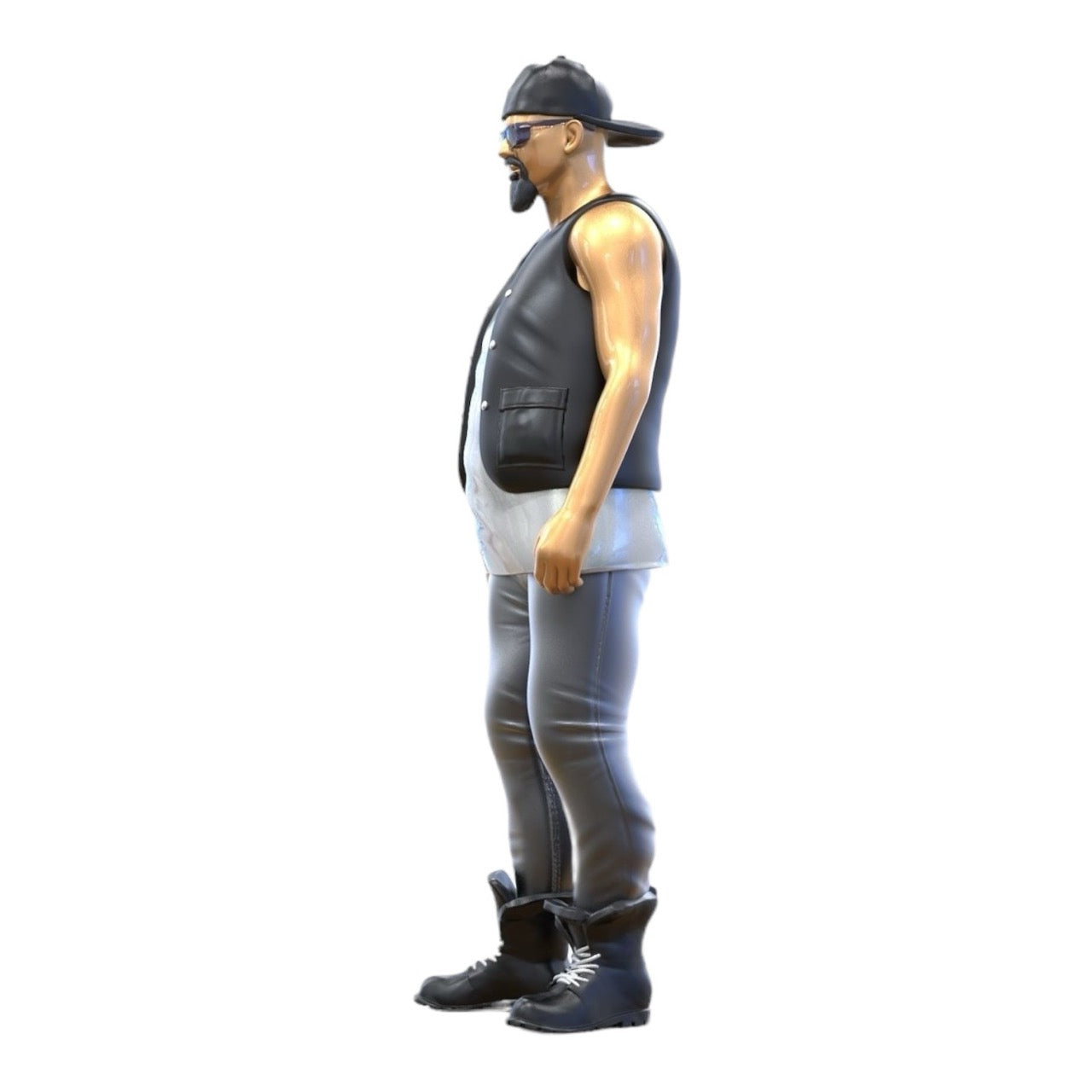Produktbild 6 von 6: Miniatur Figur: Biker/Gang Mitglied mit Weste und Sonnenbrille (Nr. 285)