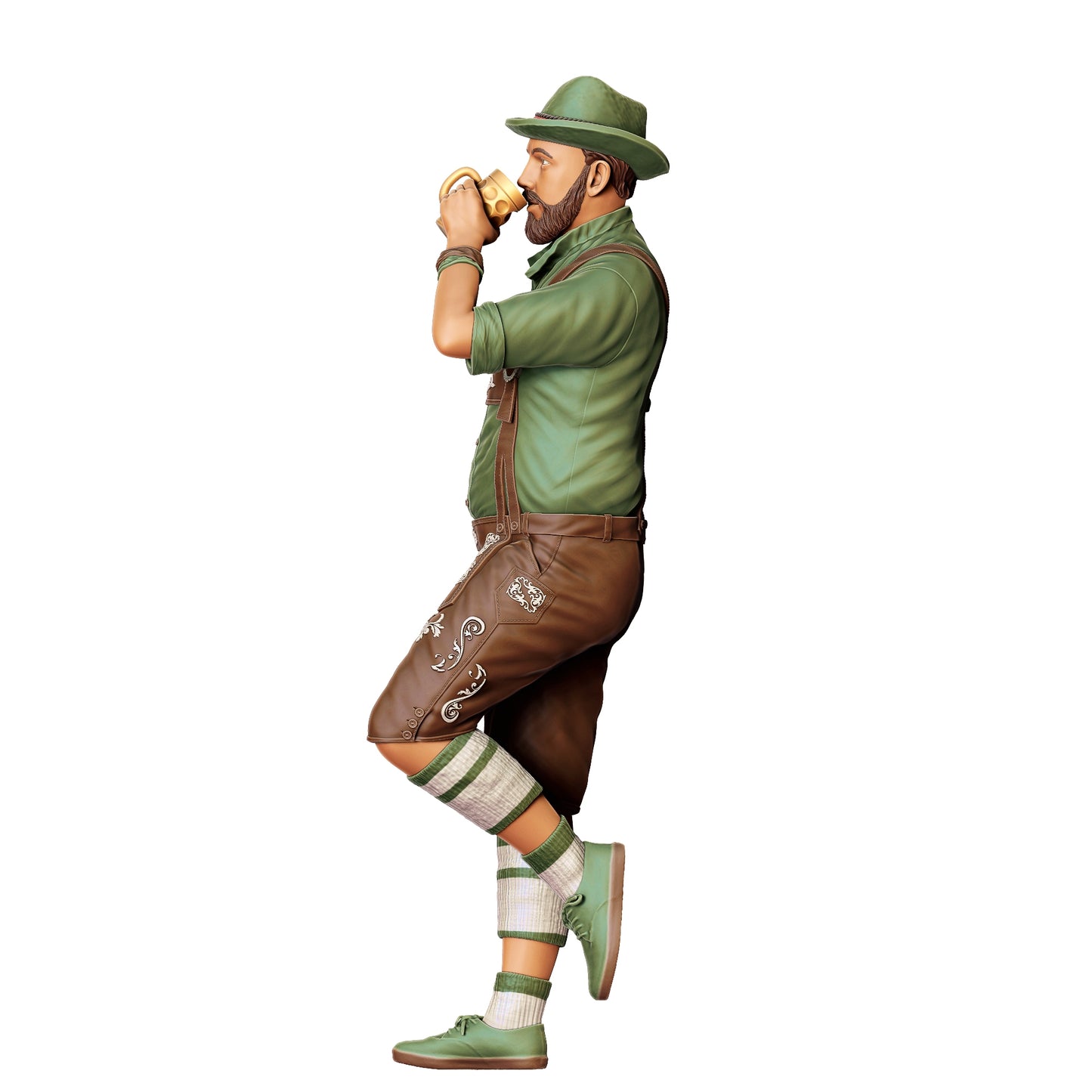 Miniatur Figur Oktoberfest: Wiesen Gäste: Mann mit traditionellem Outfit und Bier Krug (Nr. 289)