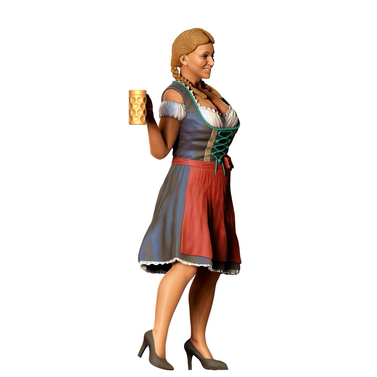 Miniatur Figur Oktoberfest: Wiesen Gäste: Frau mit traditionellem Dirndl Outfit und Bier Krug (Nr. 290)