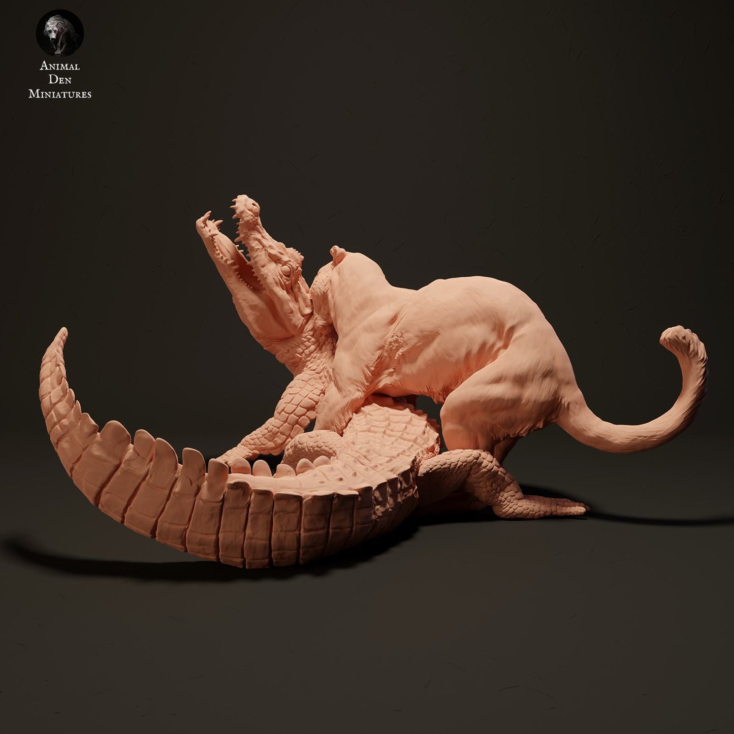 Produktfoto Tier Figur Diorama, Modellbau: 0: Dschungel Tier Figur: jagender Jaguar – Schwarzer Kaiman (Ref 01_01_40)