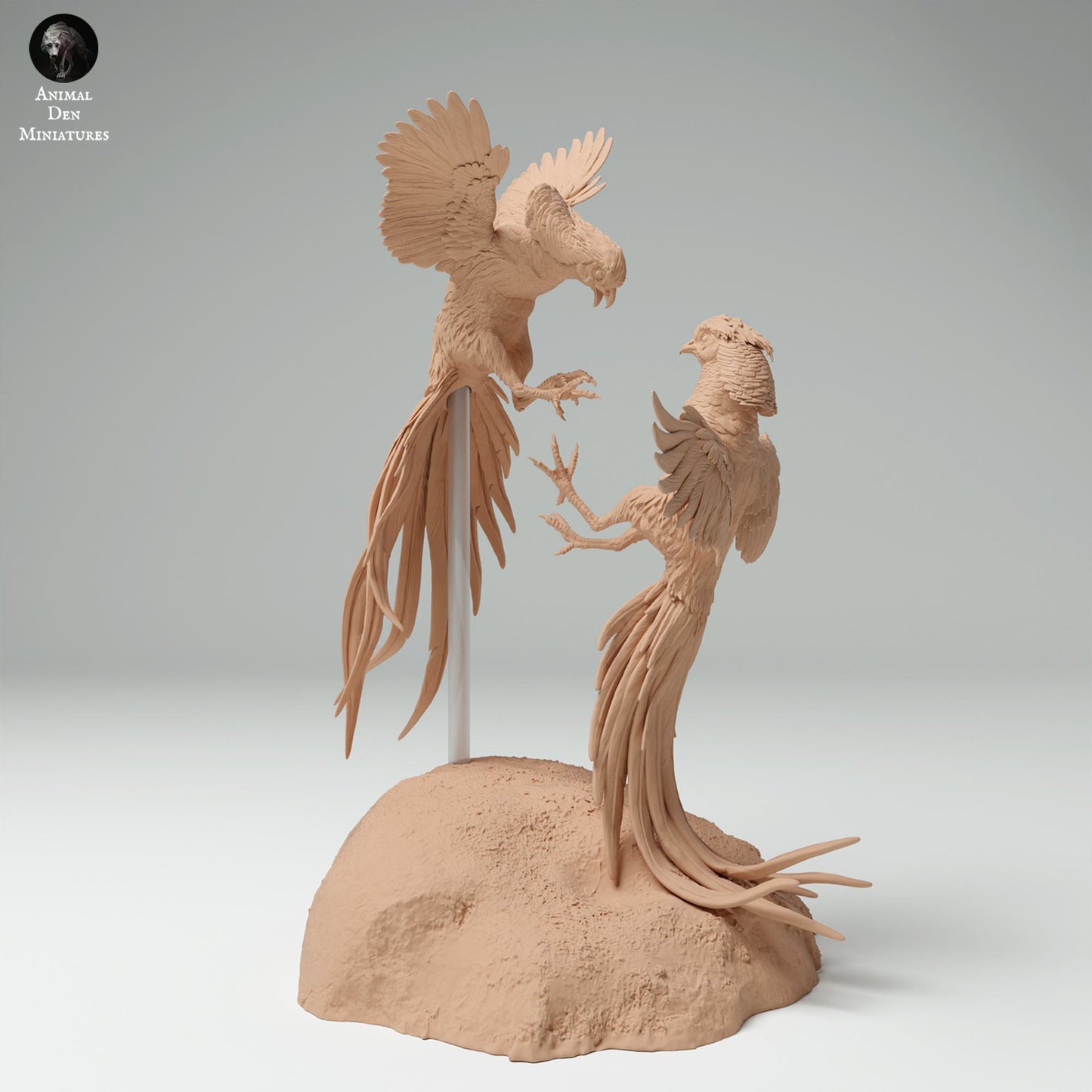 Produktfoto Tier Figur Diorama, Modellbau: 0: Wildtier Figur: kämpfende Goldfasanen (Ref 25_02_03)
