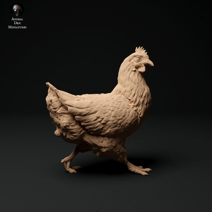 Produktfoto Tier Figur Diorama, Modellbau: 0: Bauernhof Tier Figuren: 3 Hühner - essend, sitzend und laufend