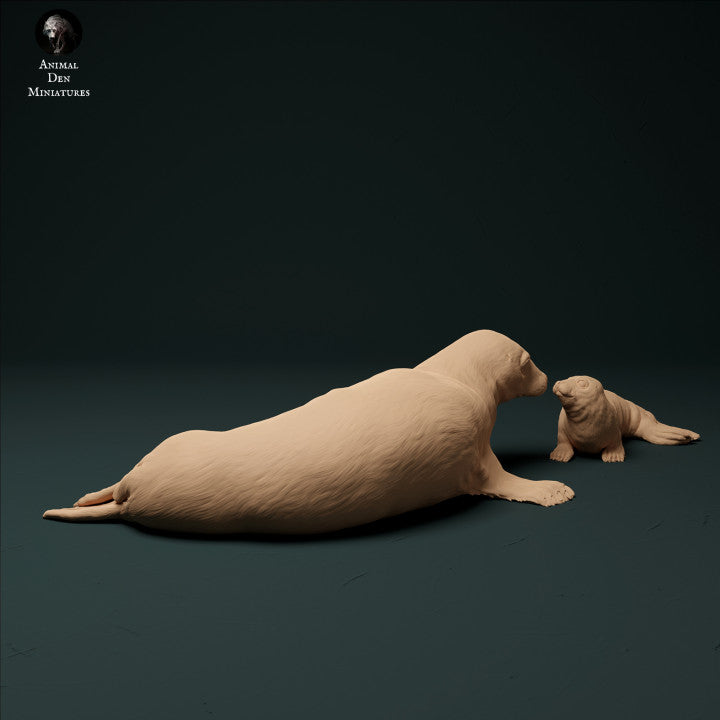 Produktfoto Tier Figur Diorama, Modellbau: 0: Kegelrobbe mit Jungtier: Tiere aus dem Meer