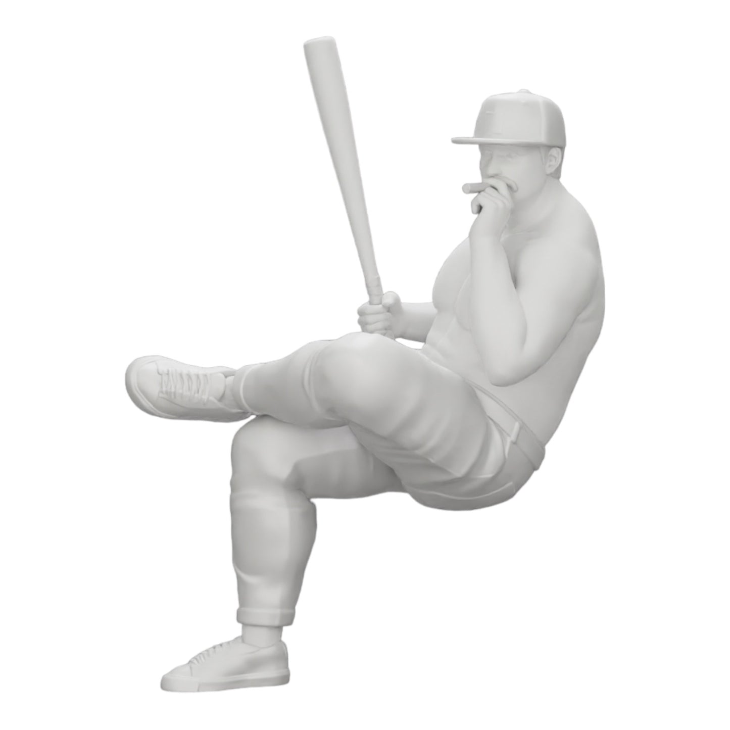 Diorama Modellbau Produktfoto 0: Sitzender Gangster mit Mütze und Baseballschläger raucht (Ref Nr. A4)