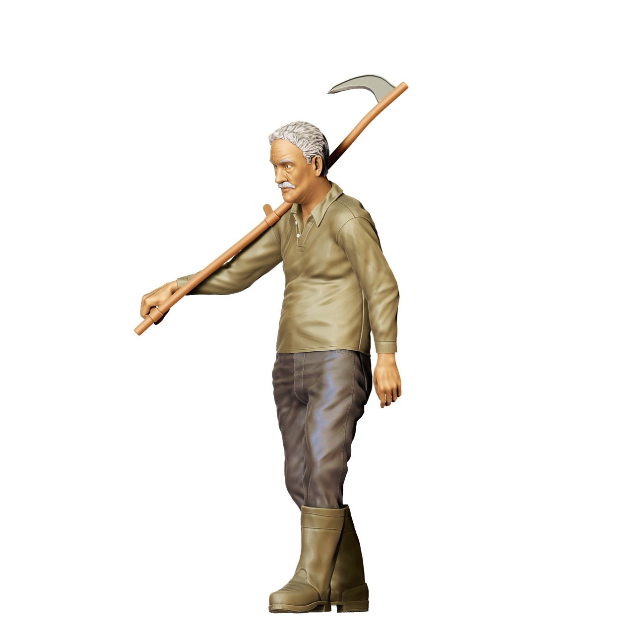 Miniatur Figur: Bauer mit Sense A - Alter Landwirt bei der Arbeit (Nr. 299)