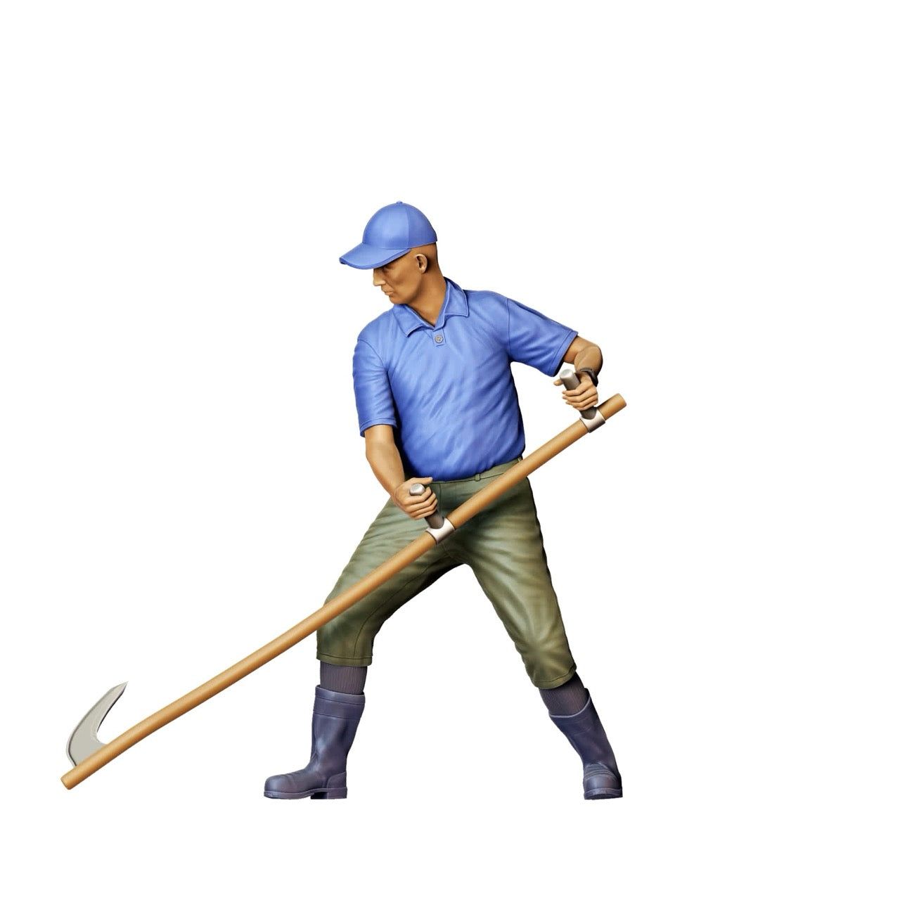 Miniatur Figur: Bauer mit Sense B - Alter Landwirt bei der Arbeit (Nr. 300)