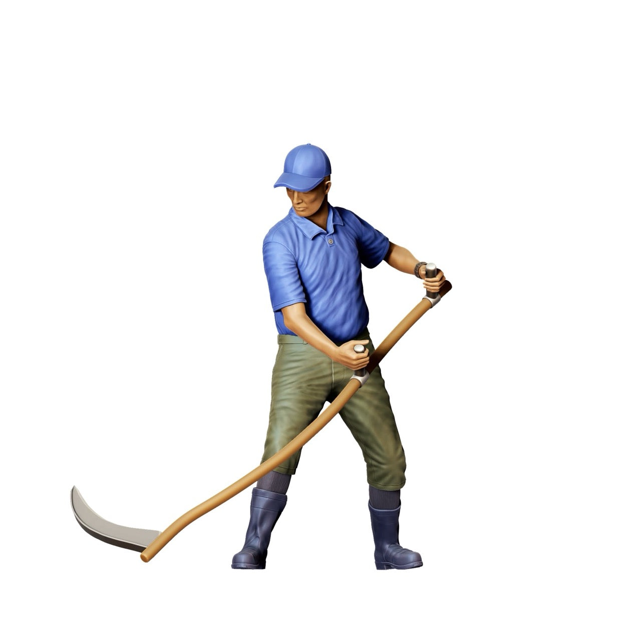 Miniatur Figur: Bauer mit Sense B - Alter Landwirt bei der Arbeit (Nr. 300)