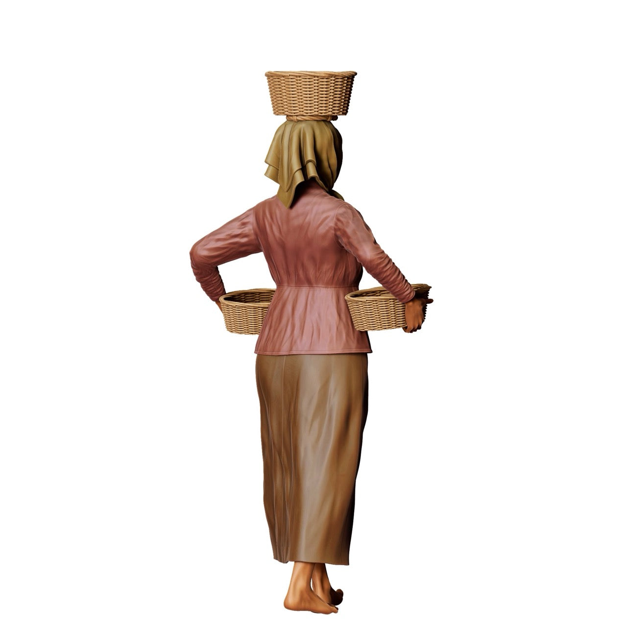 Miniatur Figur: Bäuerin mit Körben - Alte Landwirtin bei der Abriet (Nr. 303)