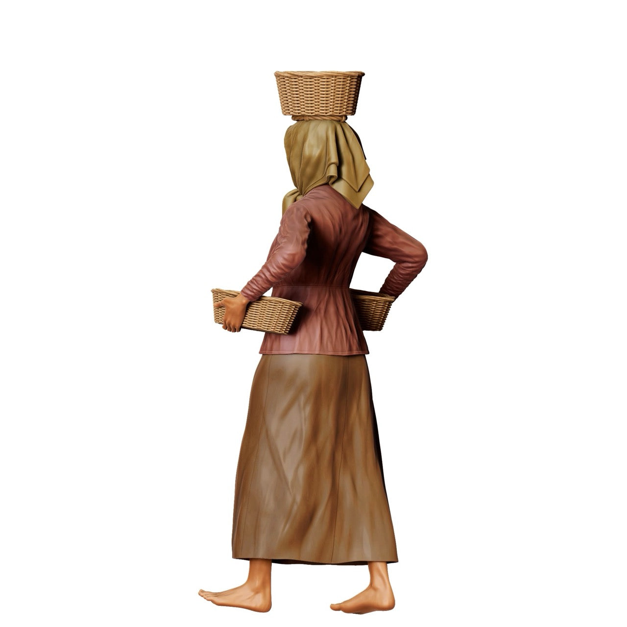 Miniatur Figur: Bäuerin mit Körben - Alte Landwirtin bei der Abriet (Nr. 303)
