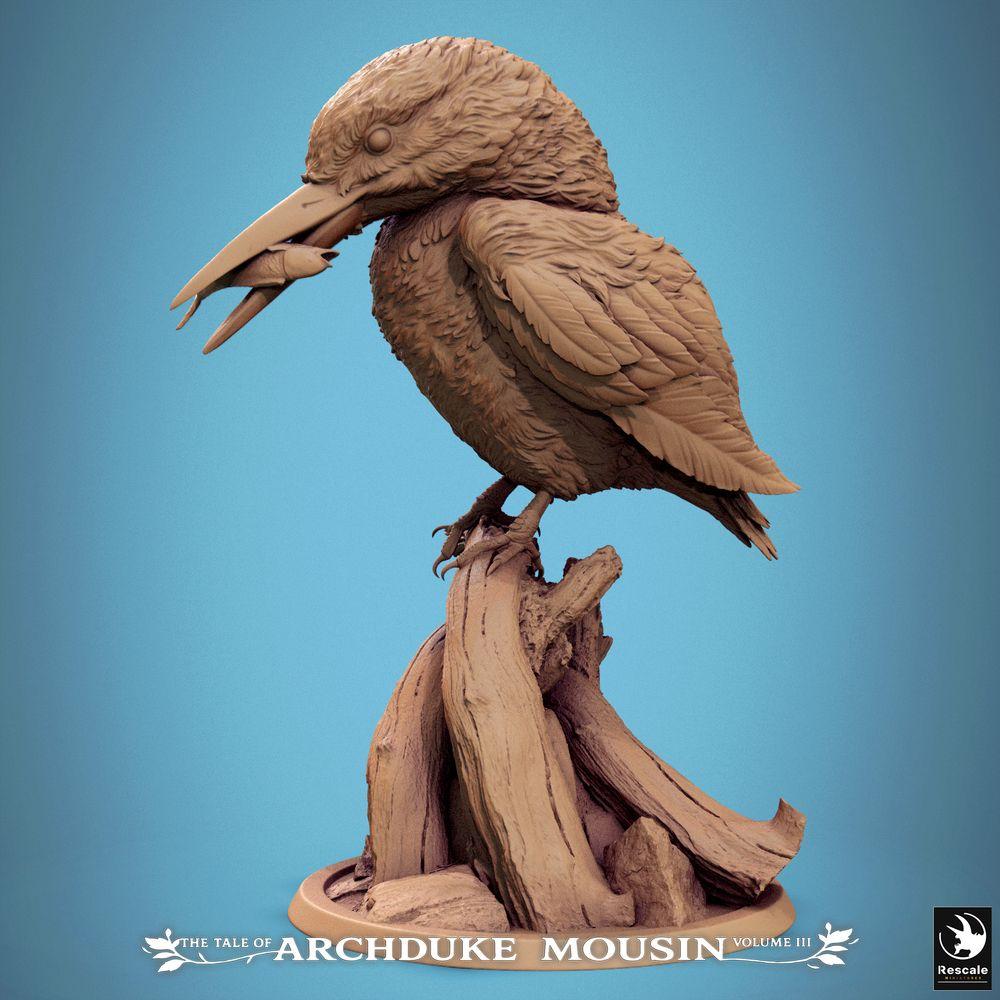 Produktfoto Tabletop 28mm Lord of the Print (LotP) 0: Tabletop Miniatur: Eisvogel Kingfisher, Jagdvogel auf Ast mit Beute im Schnabel, Tiergefährte und Vertrauter, Totemvogel, Bestien-Miniatur für Wargaming, Rollenspiel und Dioramen (25_07_F3)
