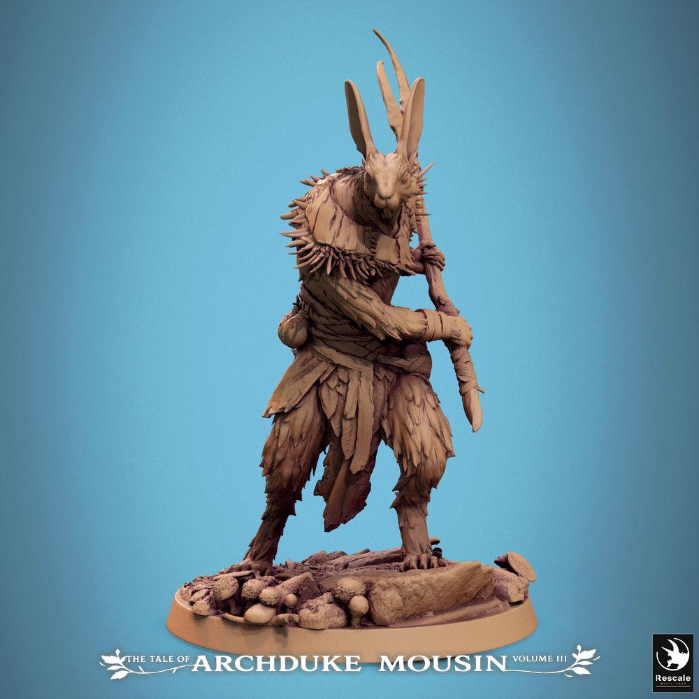 Produktfoto Tabletop 28mm Lord of the Print (LotP) 0: Tabletop Miniatur: Tiermensch-Hasenkrieger, Leporiden Speerträger und Stammesjäger - Wächter der Wildnis (25_07_N7)