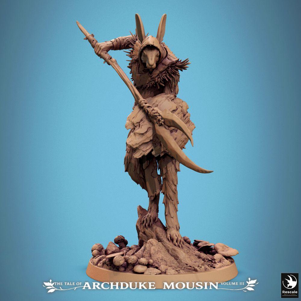 Produktfoto Tabletop 28mm Lord of the Print (LotP) 0: Tabletop Miniatur: Hasenmenschen-Krieger mit Doppelsense, Tiermensch-Glevenkämpfer, Waldplänkler, Bestien-Assassine (25_07_N15)