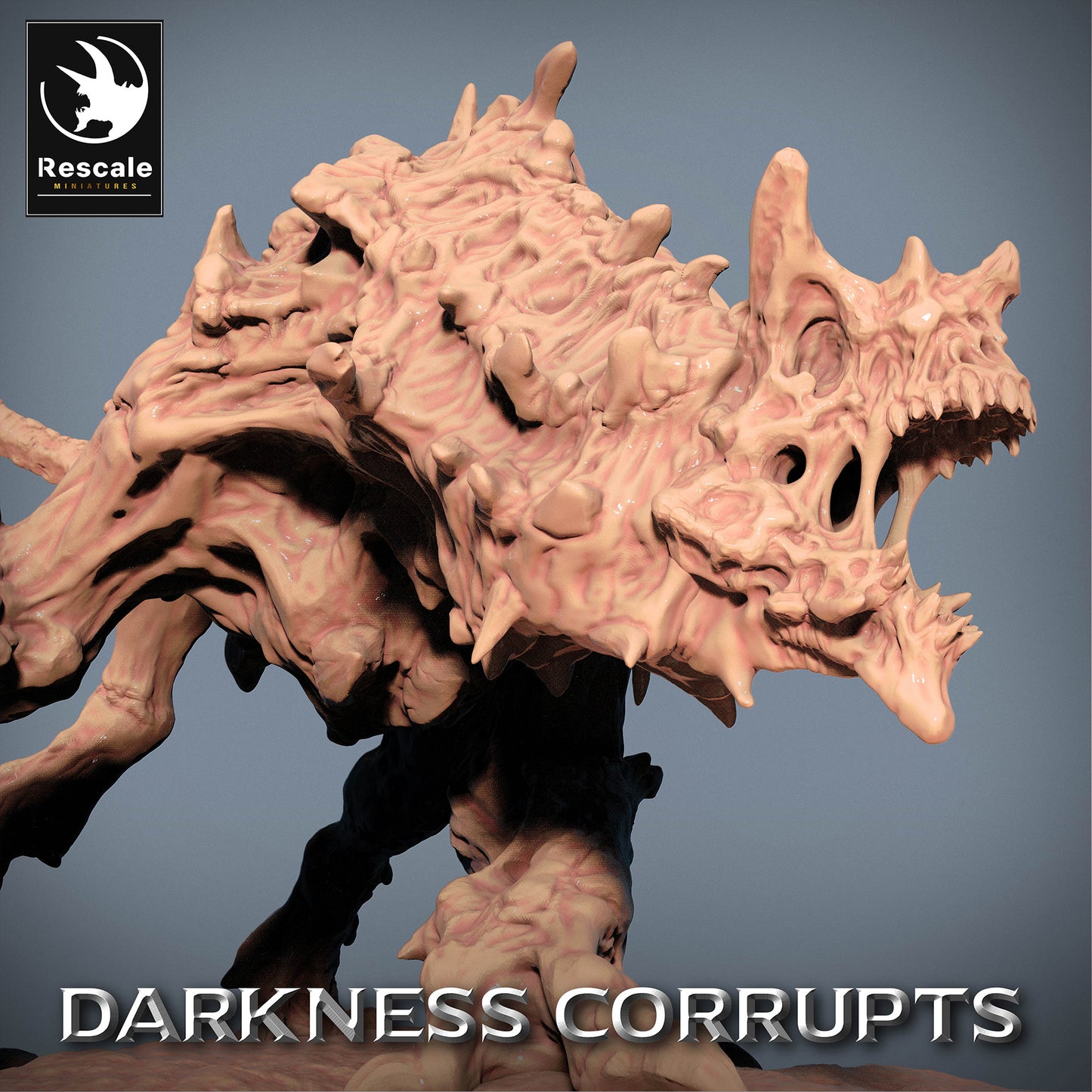 Produktbild 4 von 4: Tabletop Miniatur: Höllenhund Hellhound, Dämonenbestie - lauerndes Chaosbiest mit Stachelschwanz, Boss-Monster (23_07_C4)