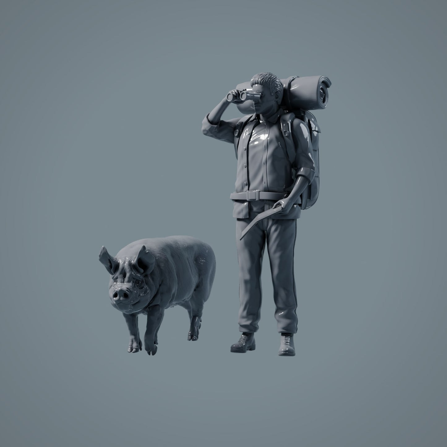 Bauernhof Tier Figuren: Eber gehend - Berkshire Pig (a040)