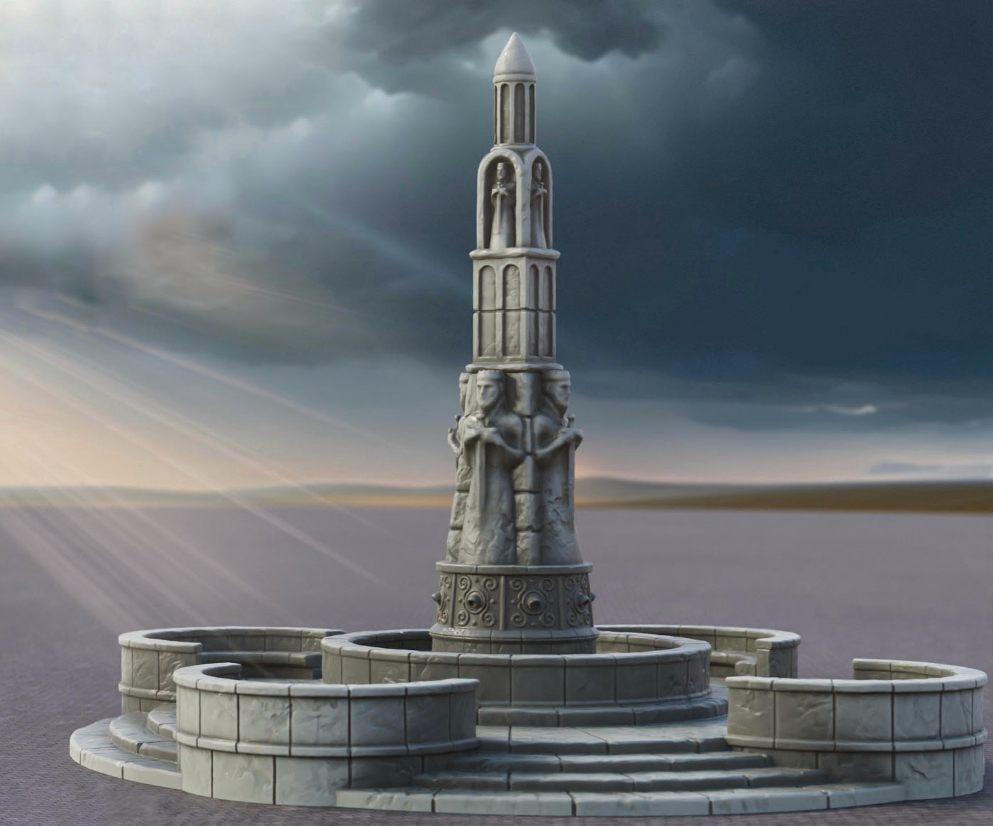 Produktfoto Tabletop 28mm The Printing Goes Ever On (TPGEO) 0: Brunnen B Ivory City - Fontaine Königreich Gonthan