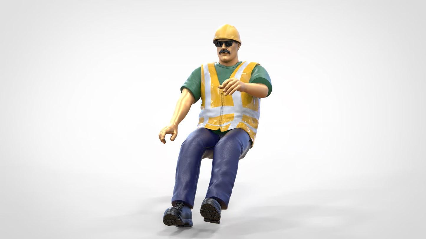 Produktfoto 0: Bauarbeiter Fahrer - Mit Helm und Sonnenbrille - Im Fahrzeug