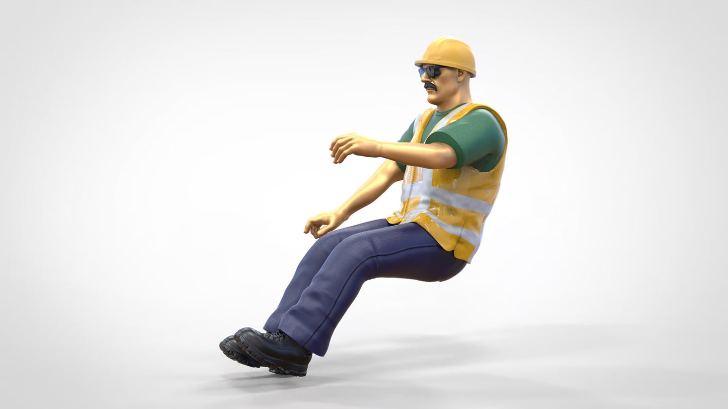 Produktfoto 0: Bauarbeiter Fahrer - Mit Helm und Sonnenbrille - Im Fahrzeug