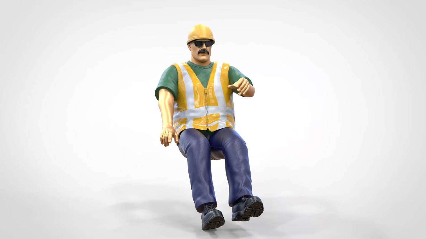 Produktfoto 0: Bauarbeiter Fahrer - Mit Helm und Sonnenbrille - Im Fahrzeug
