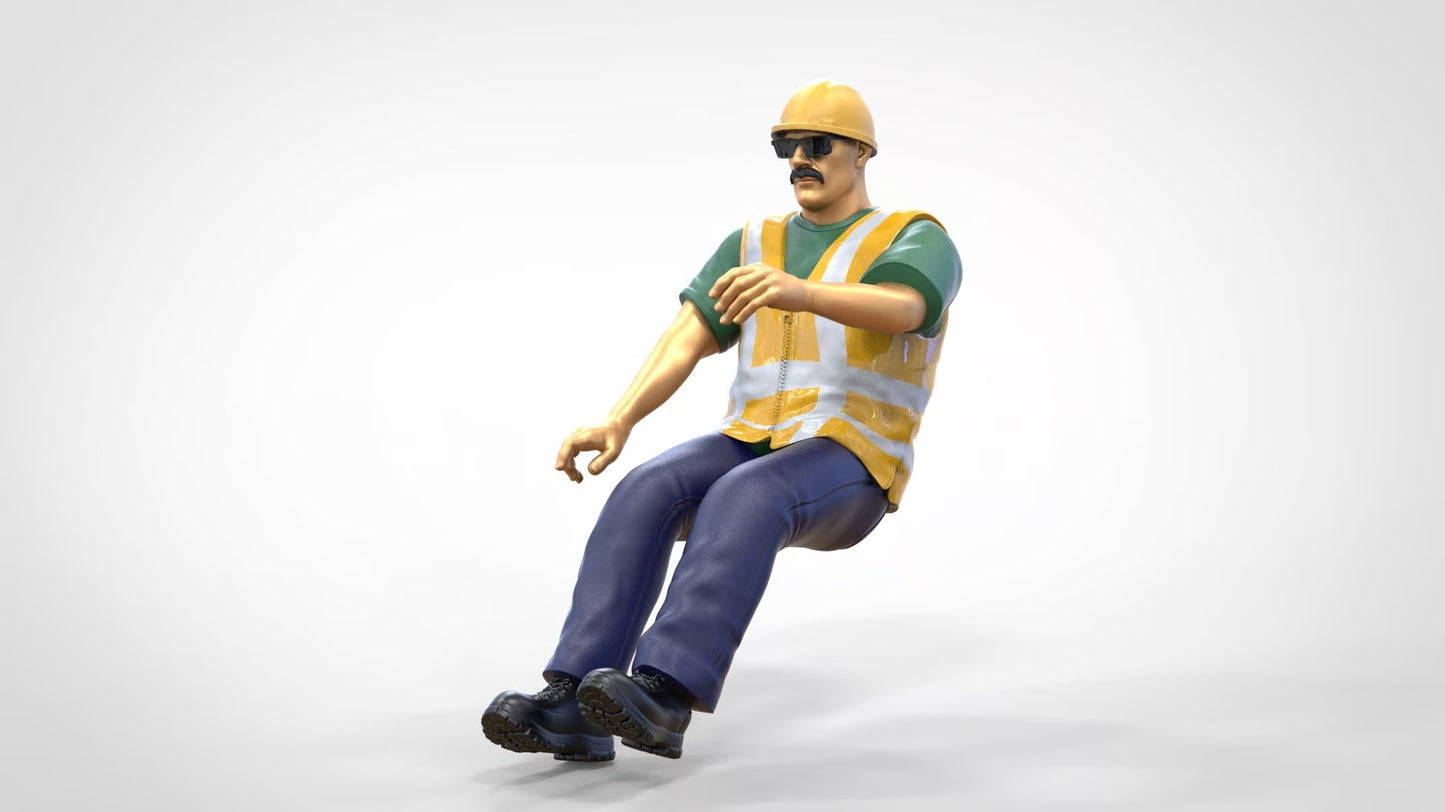 Produktfoto 0: Bauarbeiter Fahrer - Mit Helm und Sonnenbrille - Im Fahrzeug