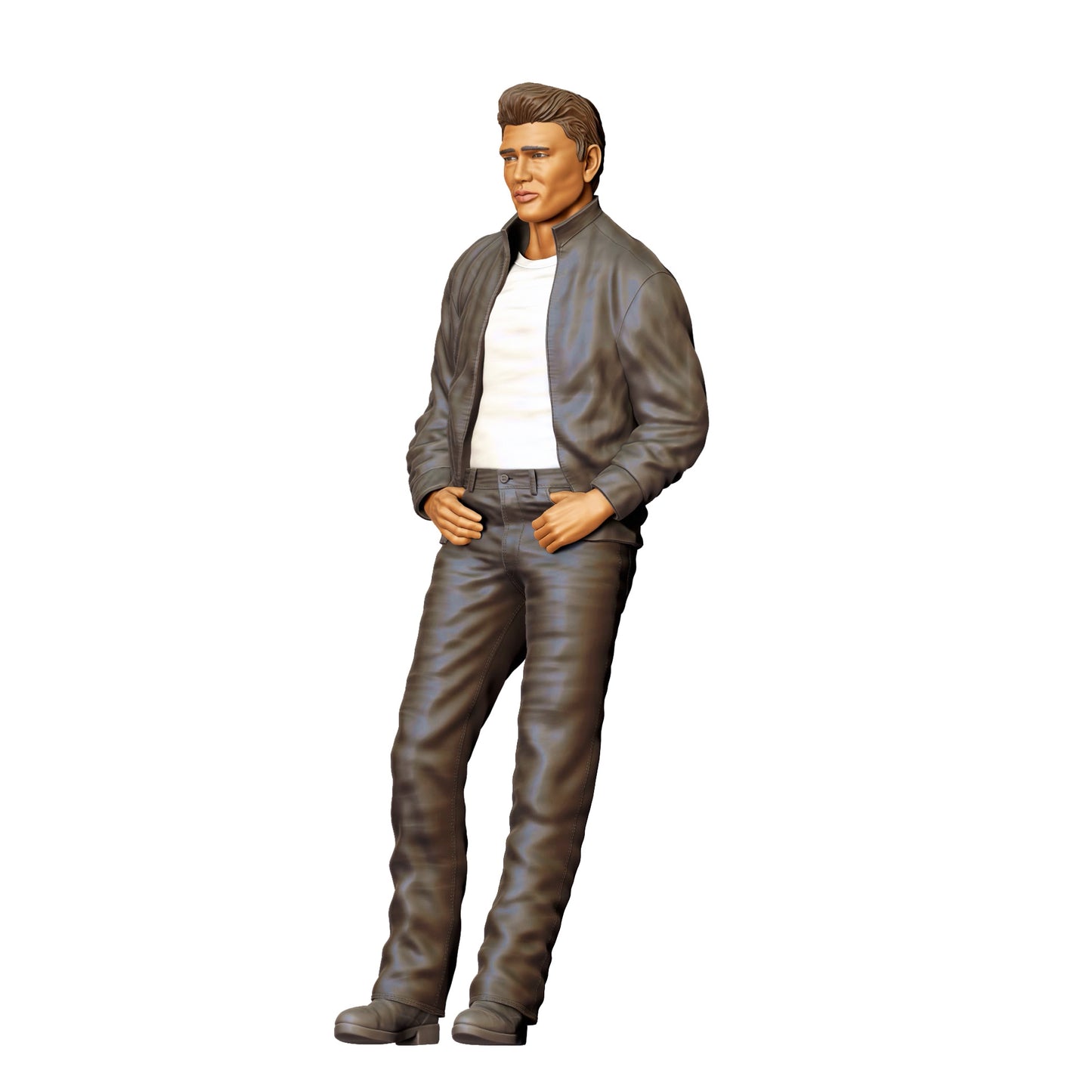 Produktbild 6 von 6: Mann im Lederlook mit T-Shirt – Figur mit cooler Körperhaltung (Ref. Nr. 408)