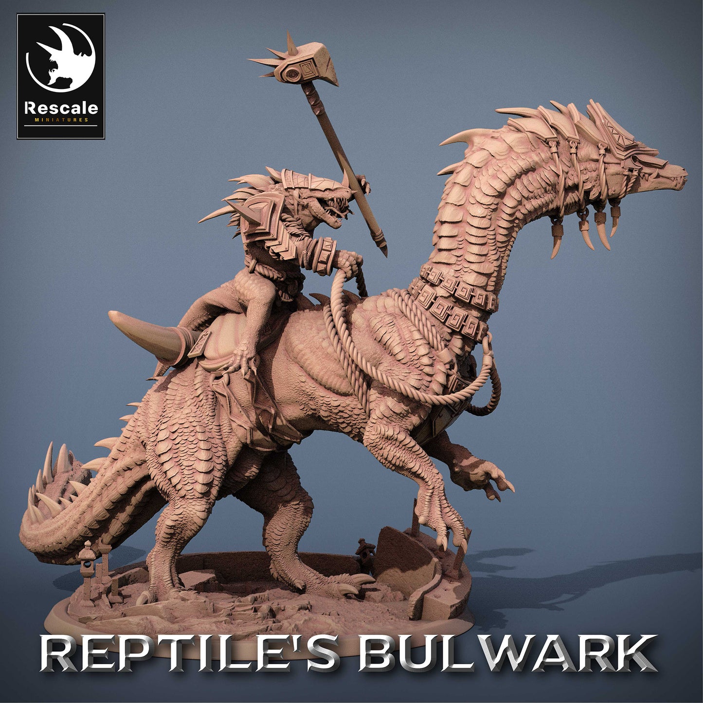 Lizardfolk Reiter - Echsen Krieger auf Dinosaurier Reittier (C8)