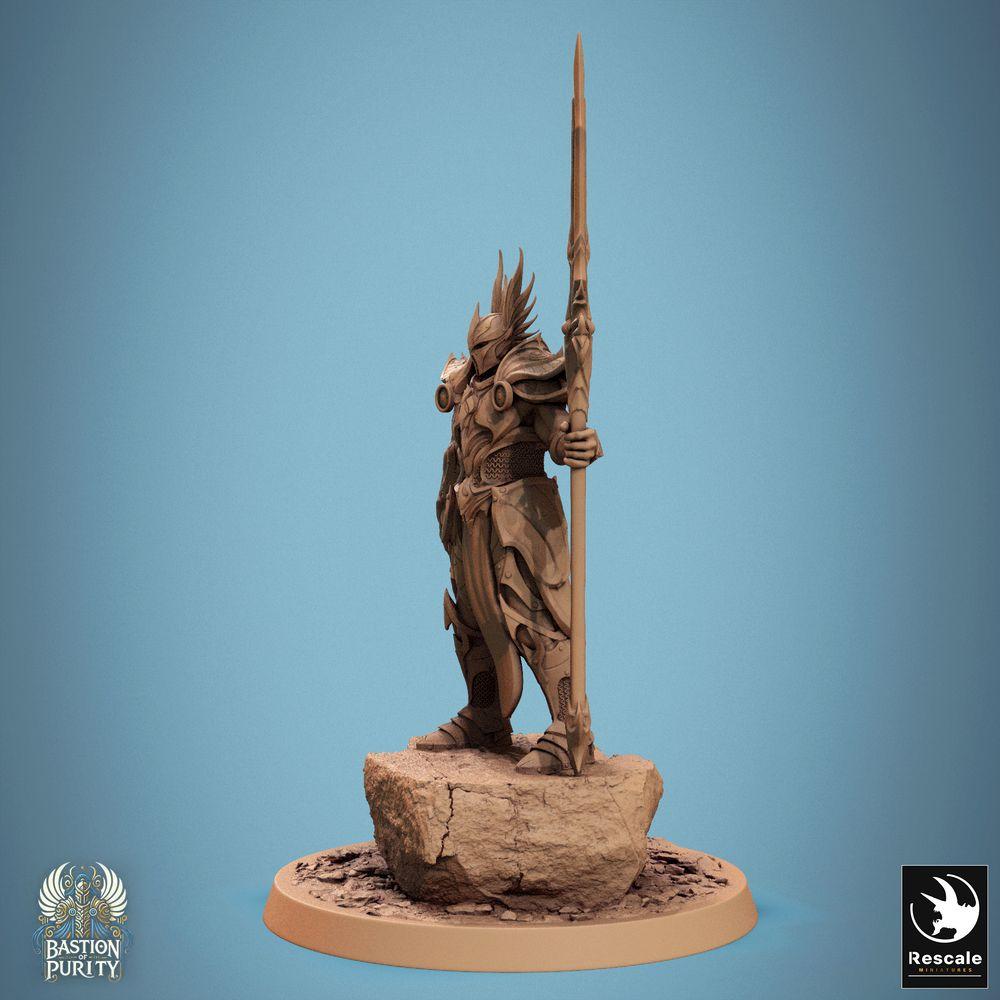 Produktfoto Tabletop 28mm Lord of the Print (LotP) 0: Tabletop Miniatur: Sentinel of Aetherium (Ätherium-Wächter) - Wächter-Kommandant mit Speer, Elitekrieger, Lancier, Ritter/Paladin (24_09_D4)