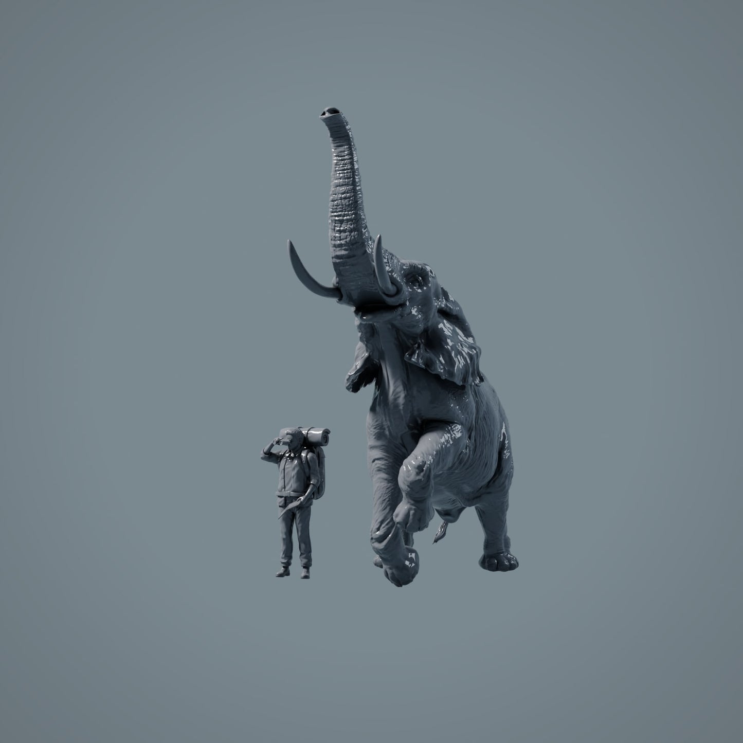Afrikanischer Elefant Bulle stehend - Tiere der Savanne (Ref 23_02_03)