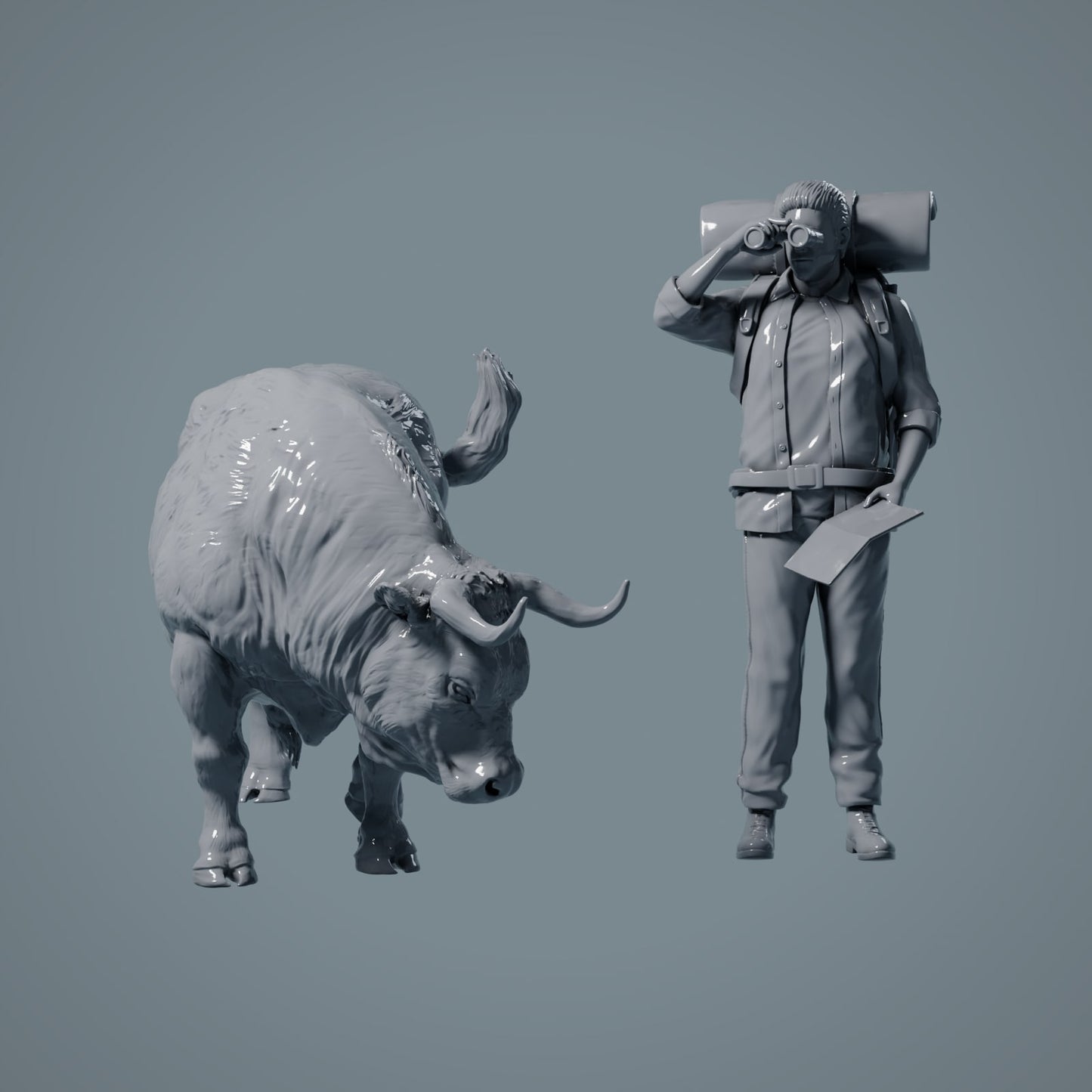 Farm Tier Figur: Bulle grasend- Red Devon Bull (a033)