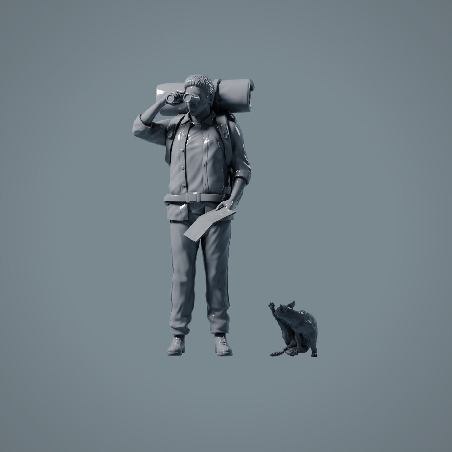 Haustier Figur: Katze putzt sich (a001)