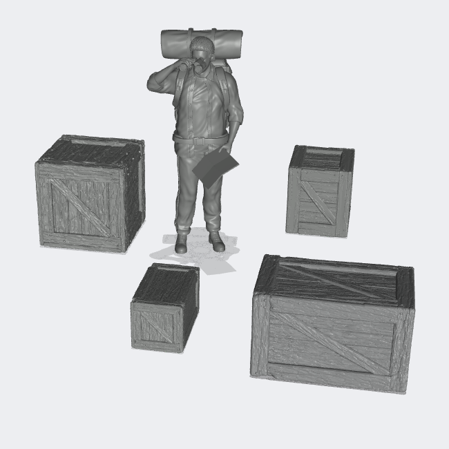 Produktfoto Miniatur Möbel, Einrichtung Diorama und Modellbau 0: Lagern und Aufbewahren: 4 geschlossene Kisten