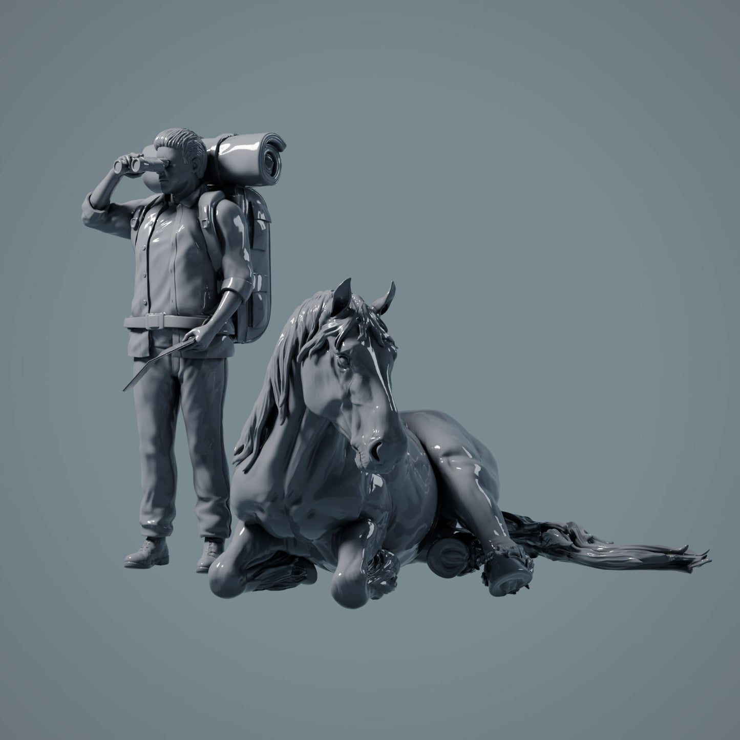 Farm Tier Figur: liegendes Pferd, Stute - Suffolk Punch (a013)