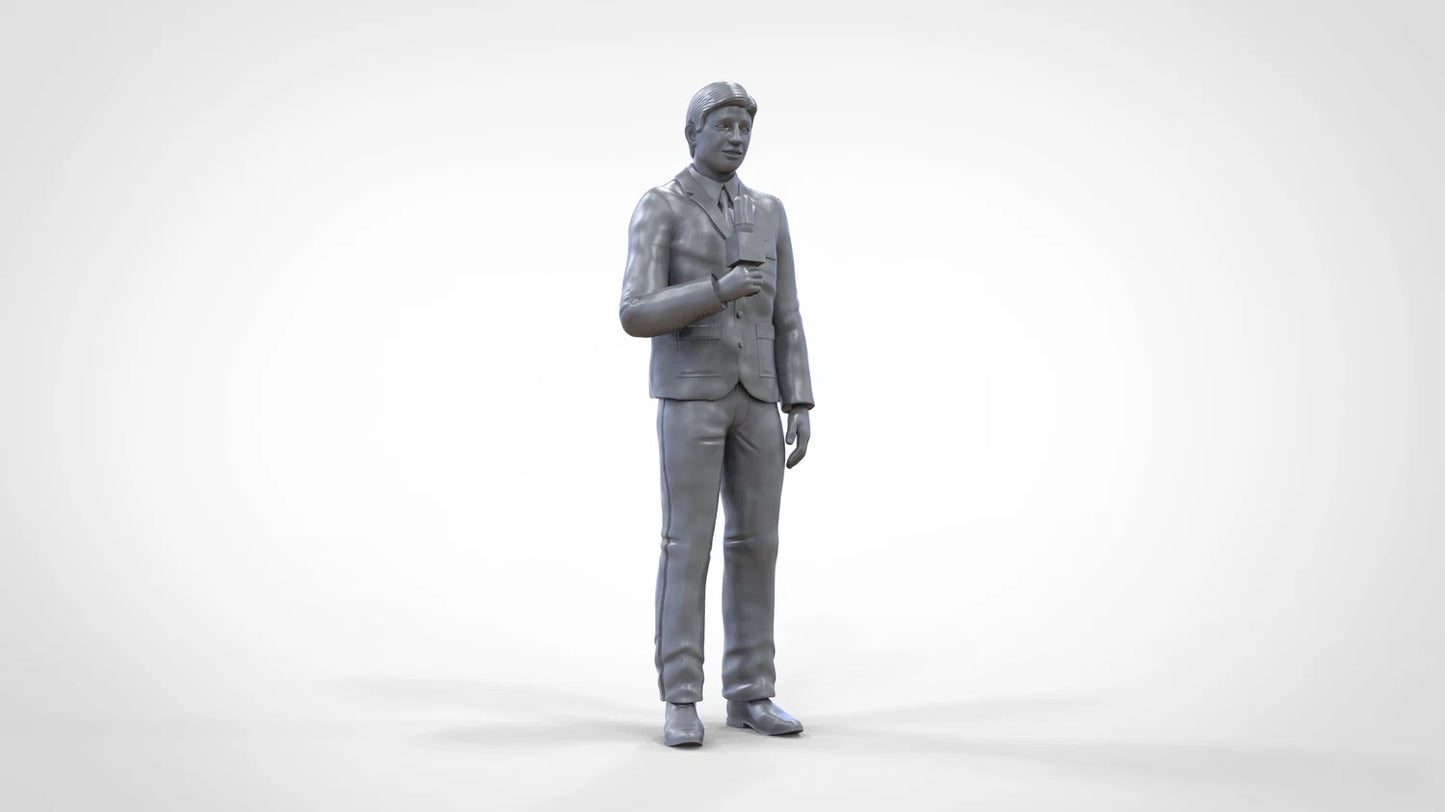 Produktfoto Diorama und Modellbau Miniatur Figur: Reporter Team - Reporter mit Mikro
