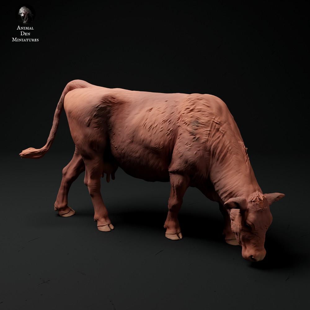 Produktfoto Tierfigur Animal Den Miniatures 2: Bauernhof Tierfigur: Red-Devon-Kuh - grasend (24_01_65)