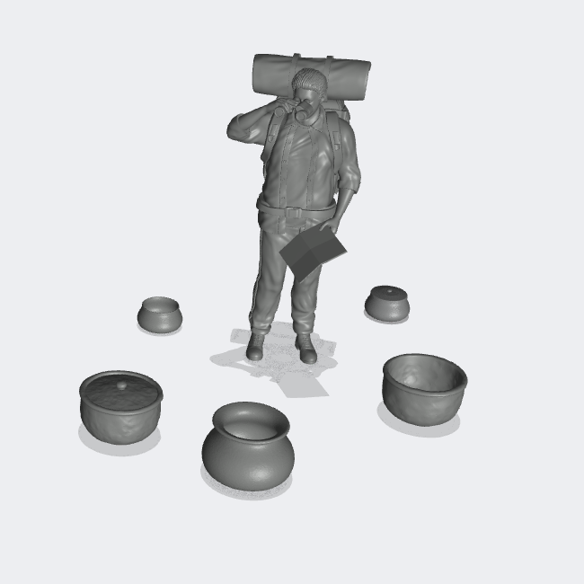 Produktfoto Miniatur Möbel, Einrichtung Diorama und Modellbau 0: Zu Tisch: 5 Töpfe mit und ohne Deckel